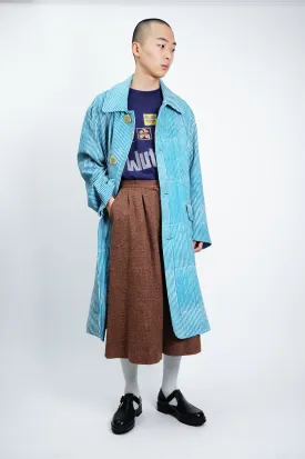 -Block Print Soutien Collar Coat-