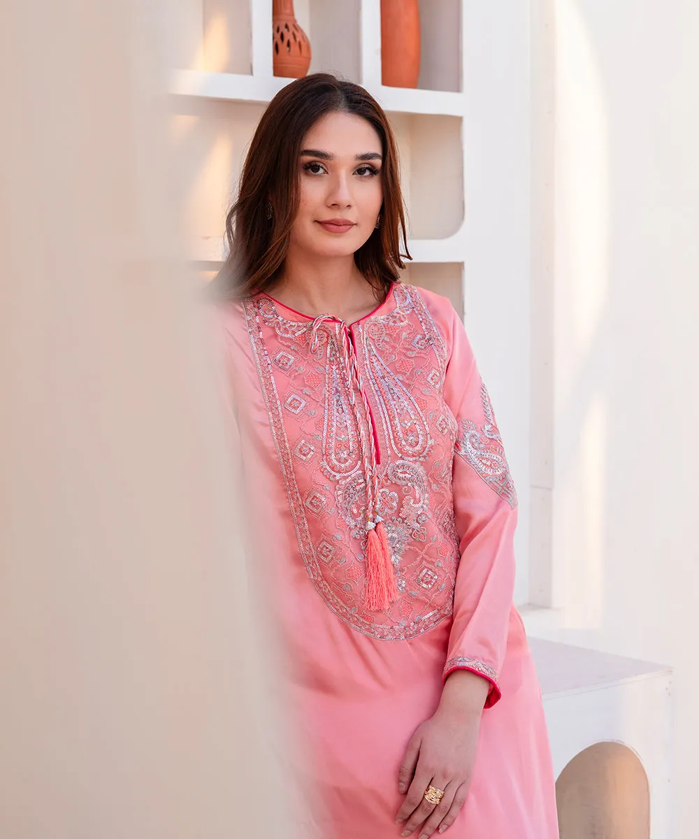 2 Piece - Silk Embroidered Suit