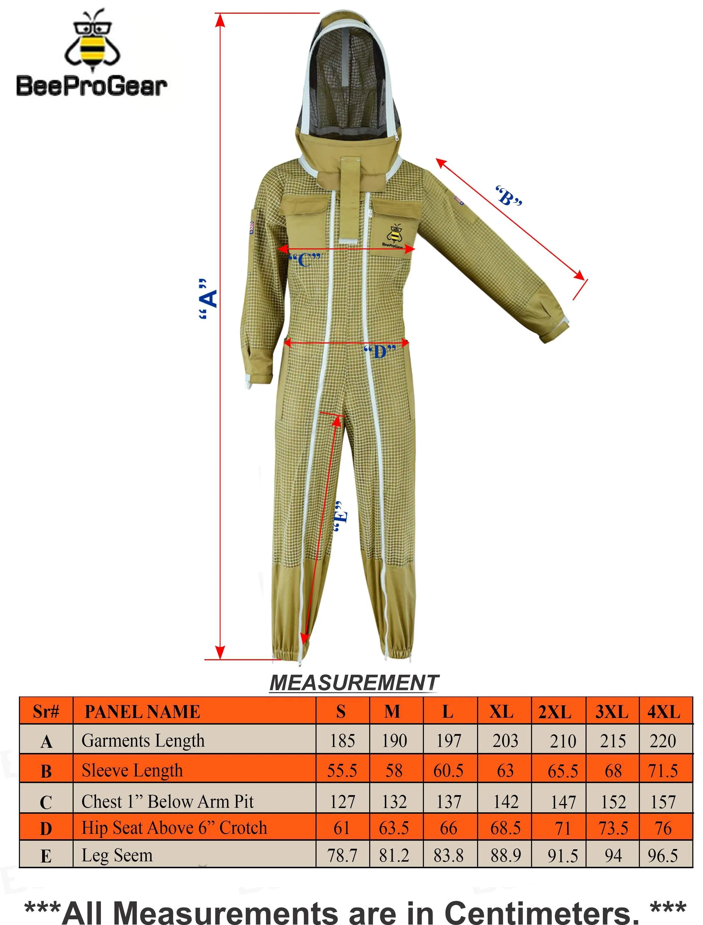 3-Layer Ultra Ventilated Beekeeping Suit with Fencing Veil | Breathable Sting-Proof Protection | Khaki