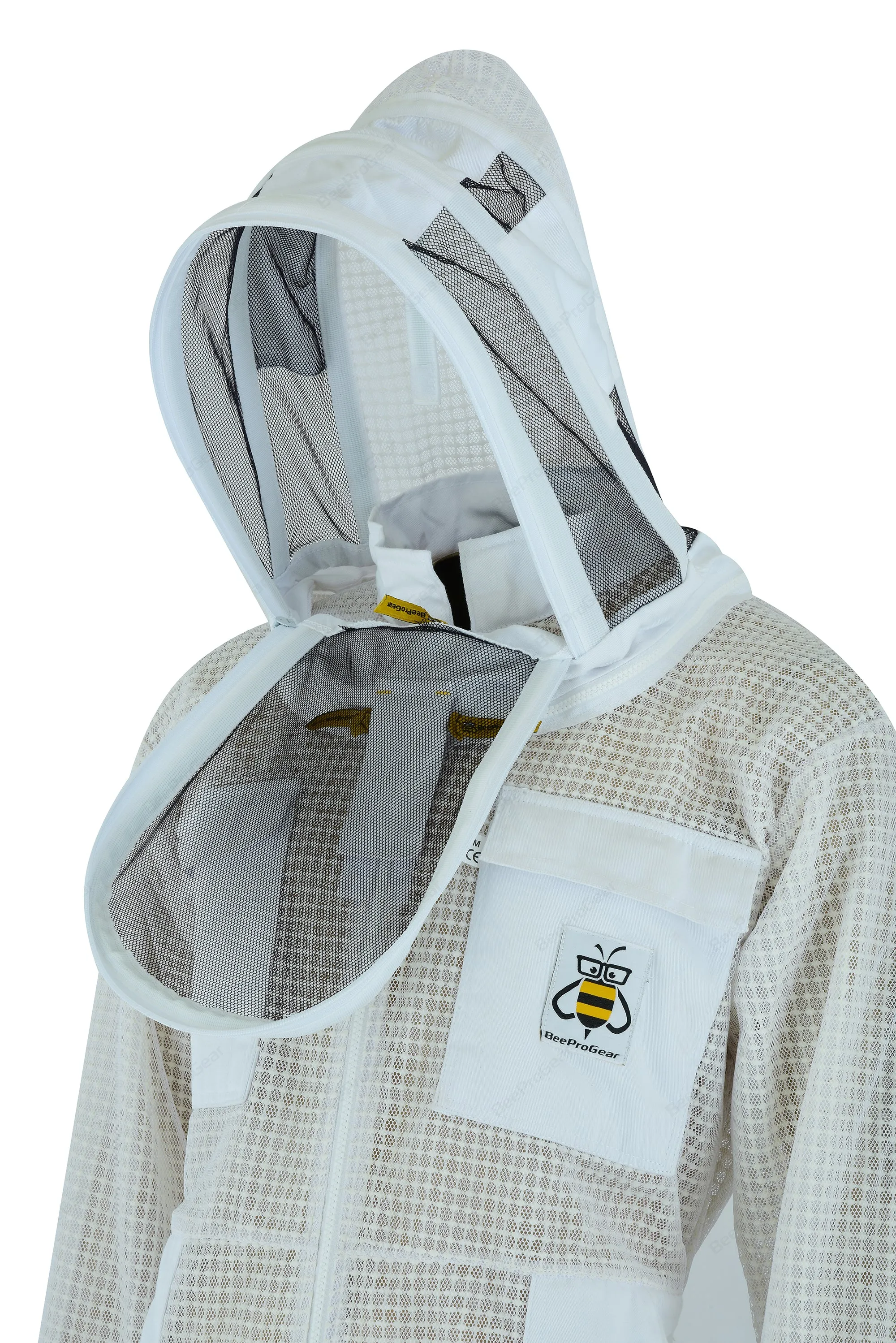 3-Layer Ultra Ventilated Beekeeping Suit with Fencing Veil | Sting-Proof Protection for Men & Women | SBS Zipper | White