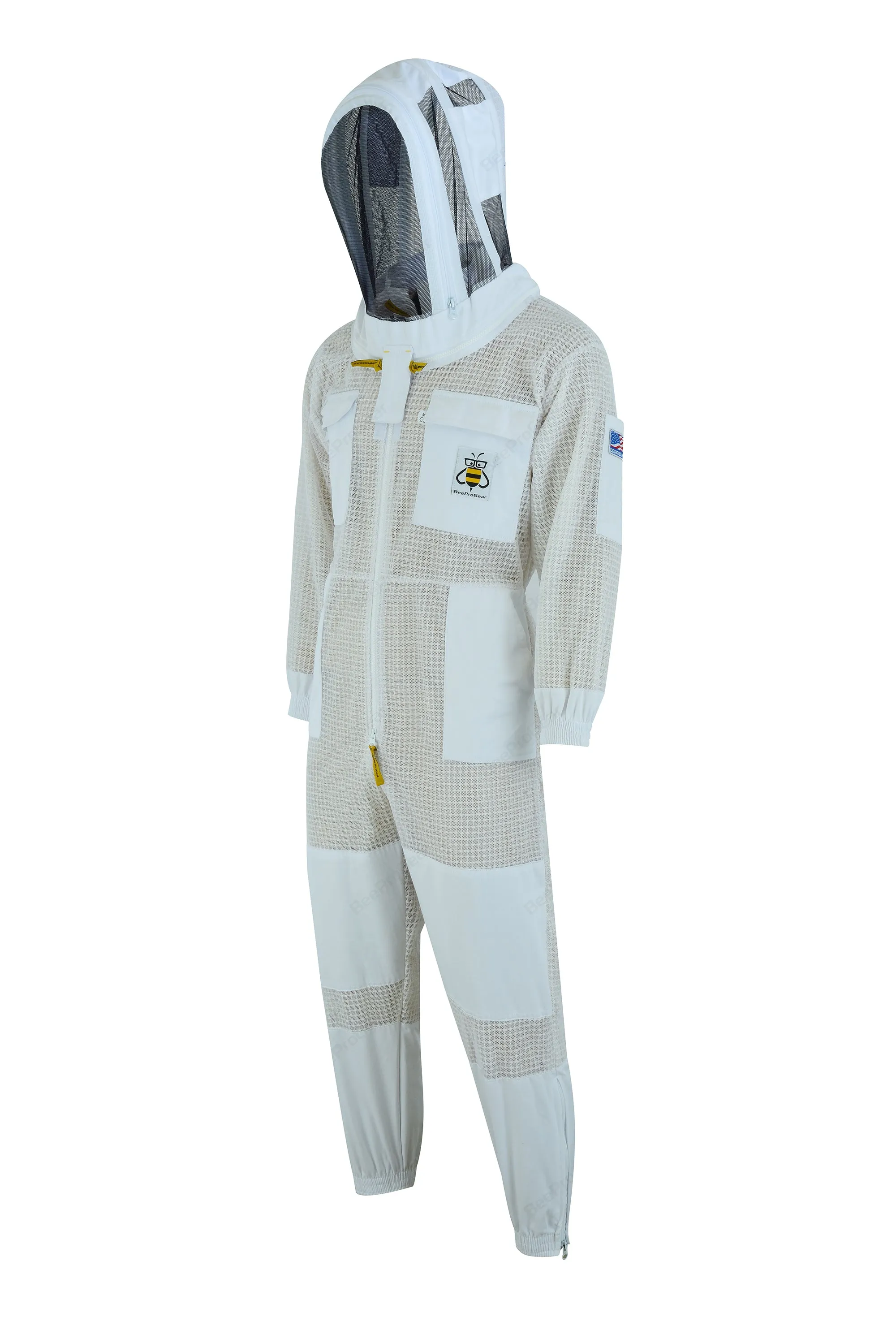 3-Layer Ultra Ventilated Beekeeping Suit with Fencing Veil | Sting-Proof Protection for Men & Women | SBS Zipper | White