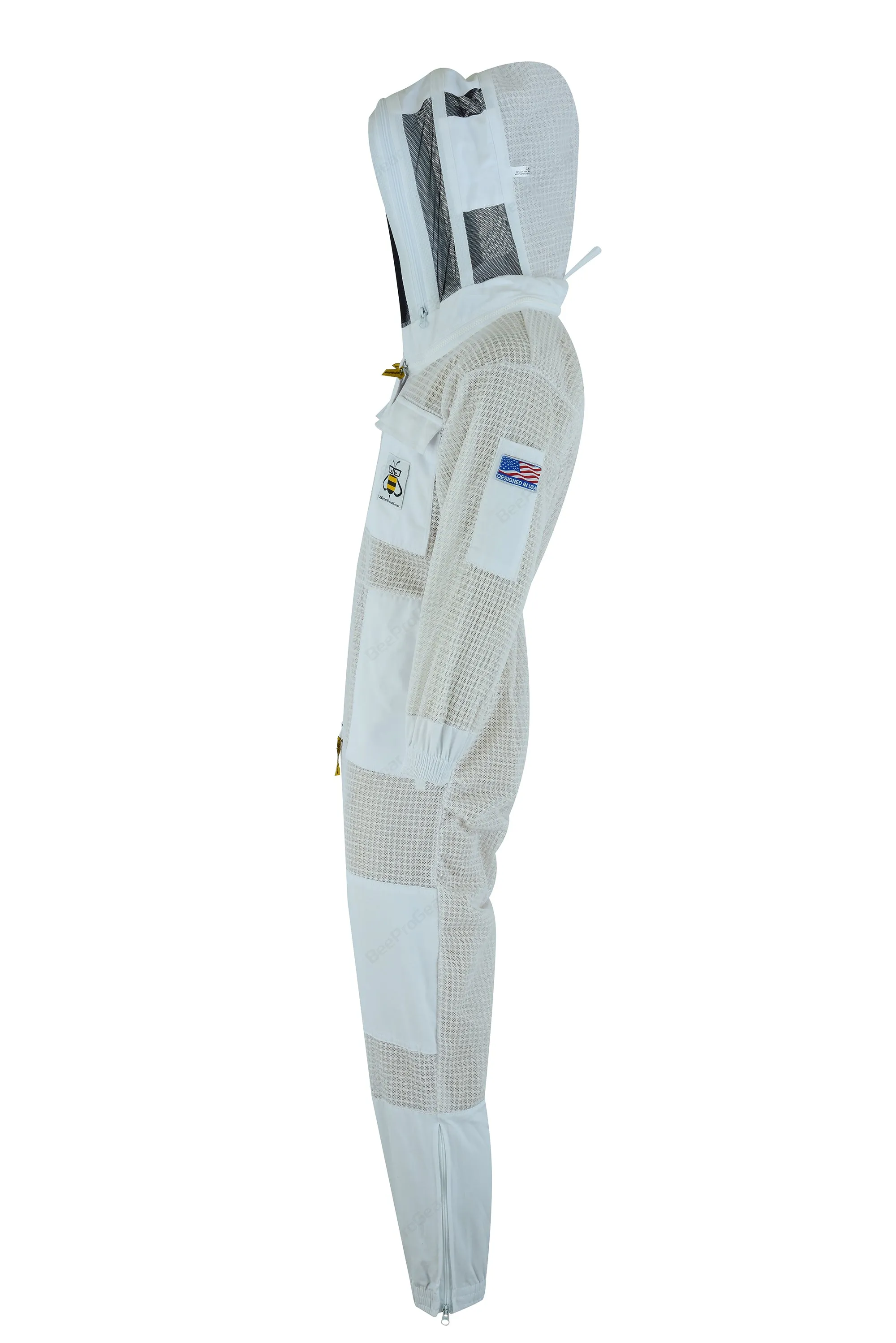 3-Layer Ultra Ventilated Beekeeping Suit with Fencing Veil | Sting-Proof Protection for Men & Women | SBS Zipper | White