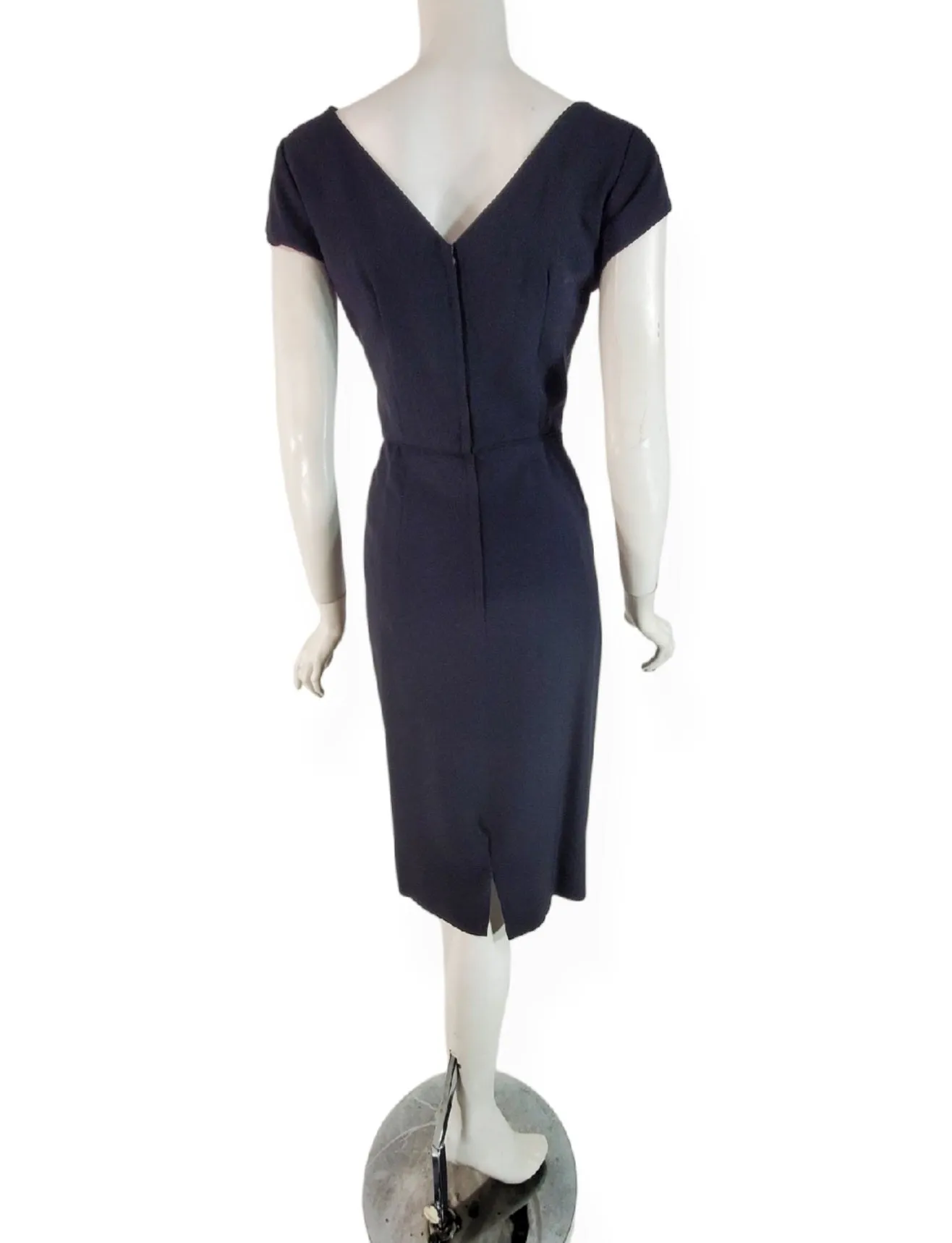 50s/60s Black Cocktail Dress - sm, med