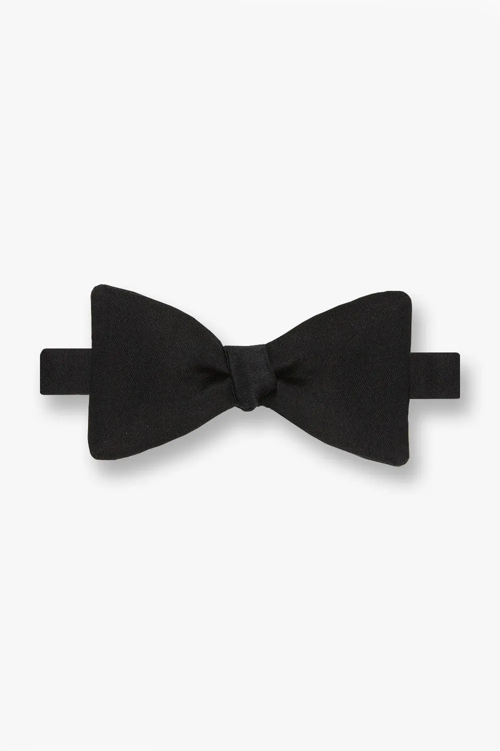 Black Silk Satin Bow Tie