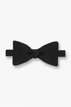 Black Silk Satin Bow Tie