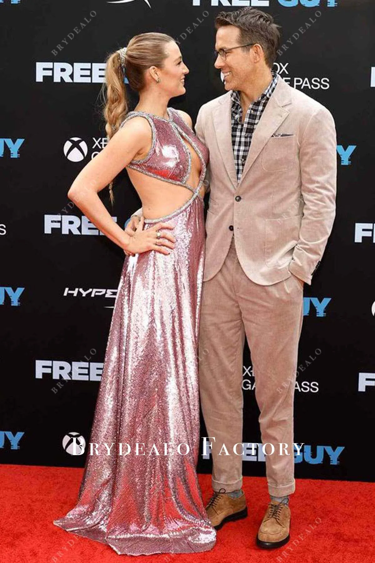 Blake Lively Pink Sequin 2021 The Free Guy Premiere NYC Dress