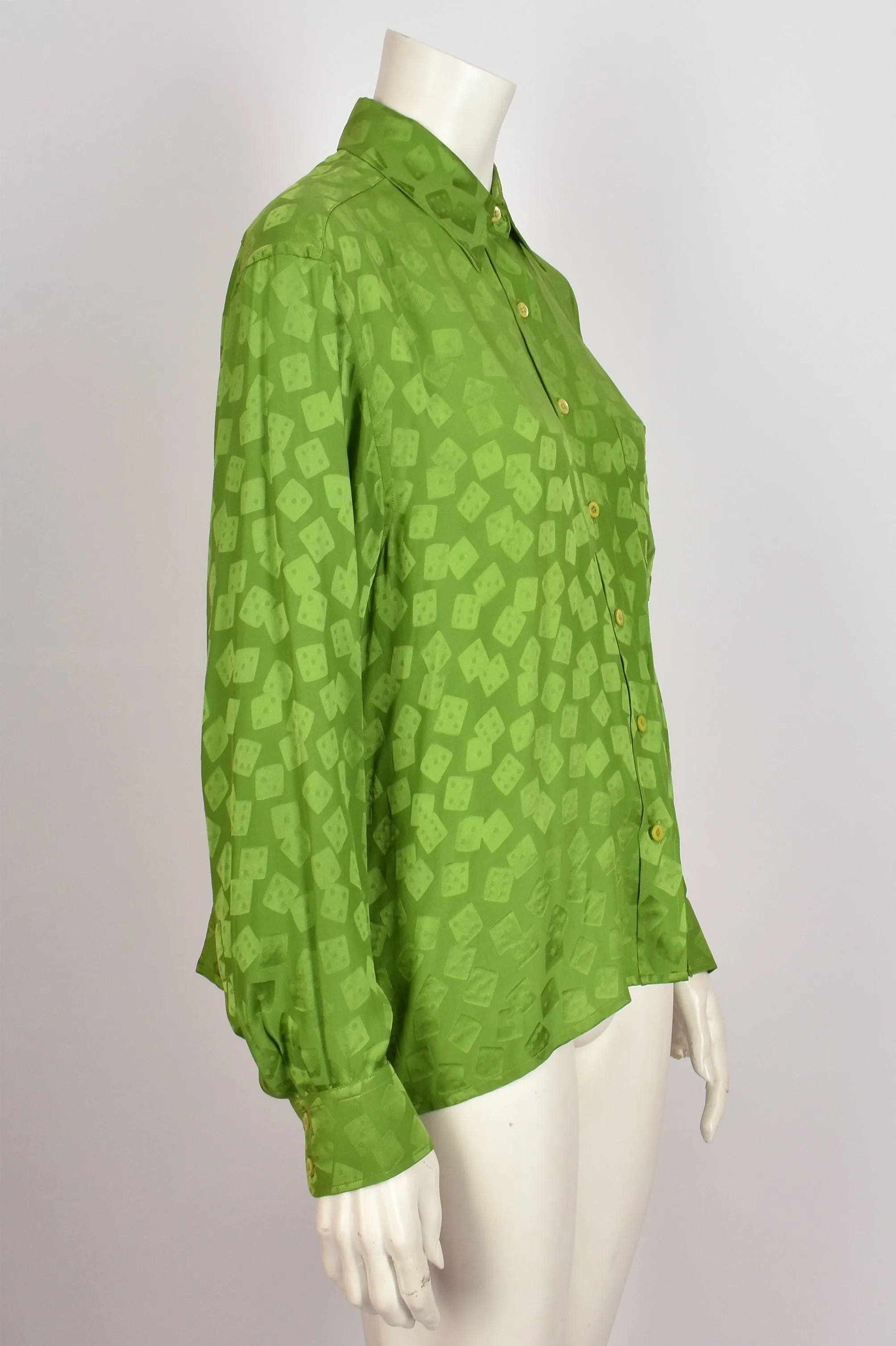 CELINE GREEN SILK SHIRT