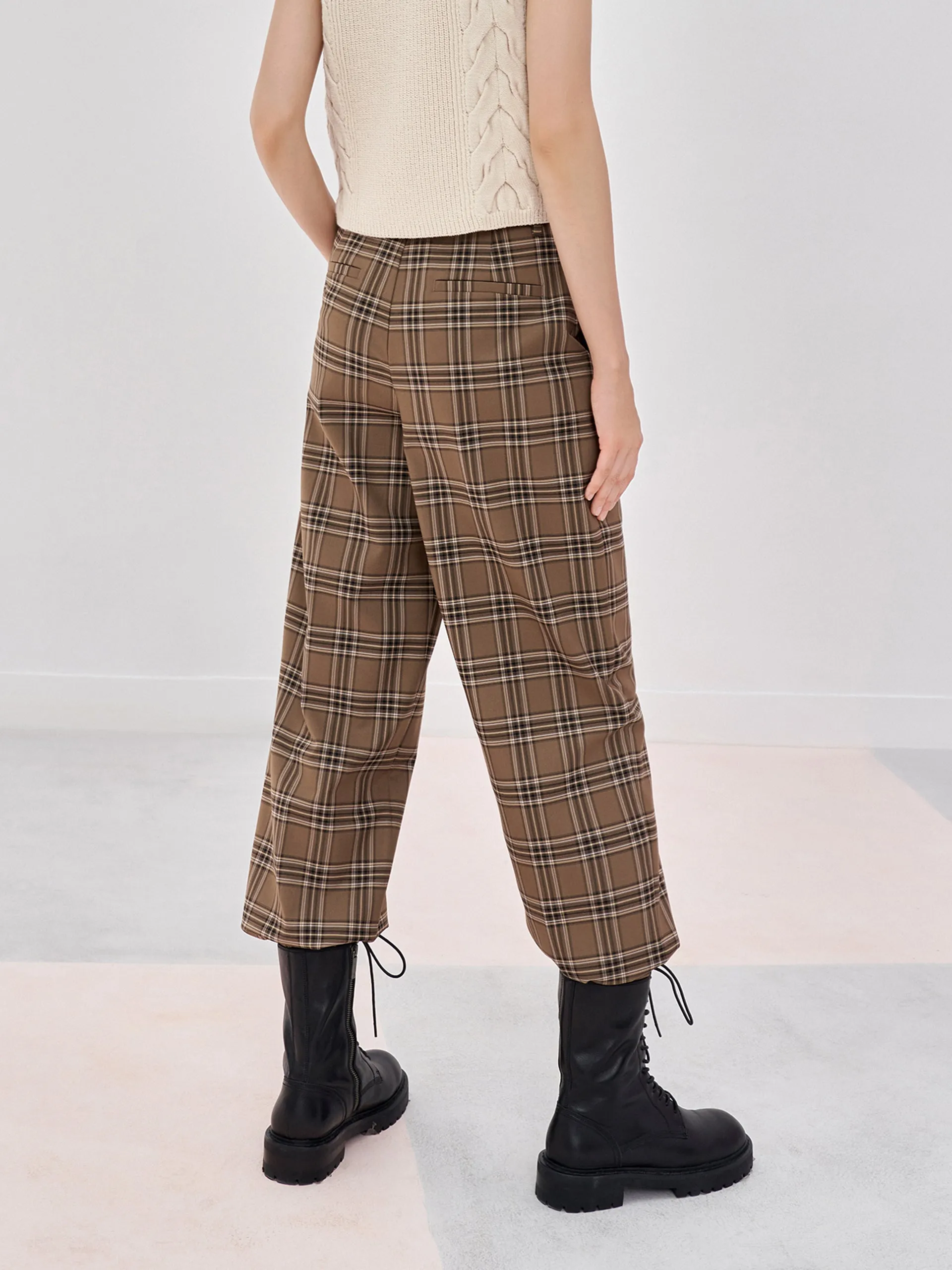 Checkered Straight Pants