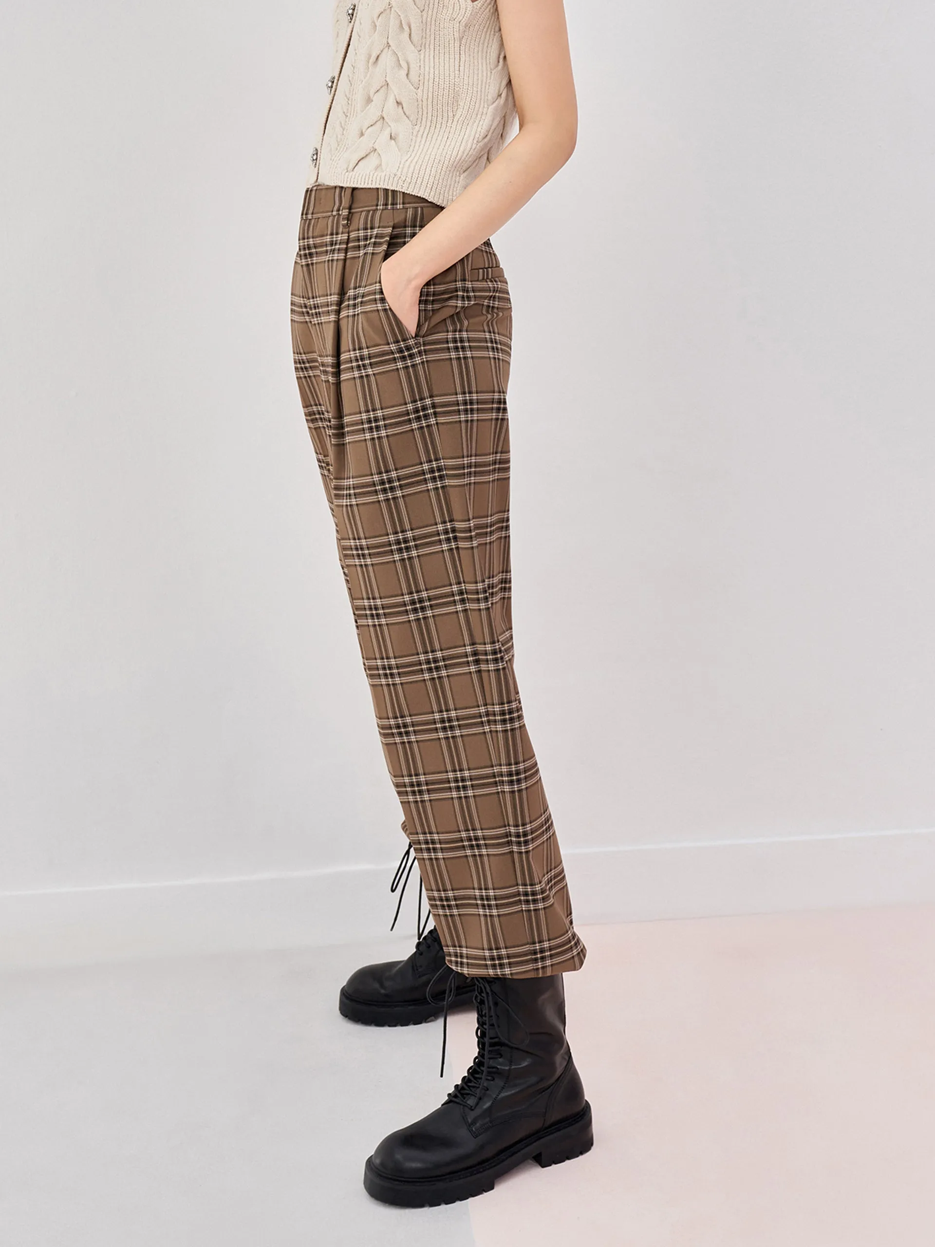 Checkered Straight Pants