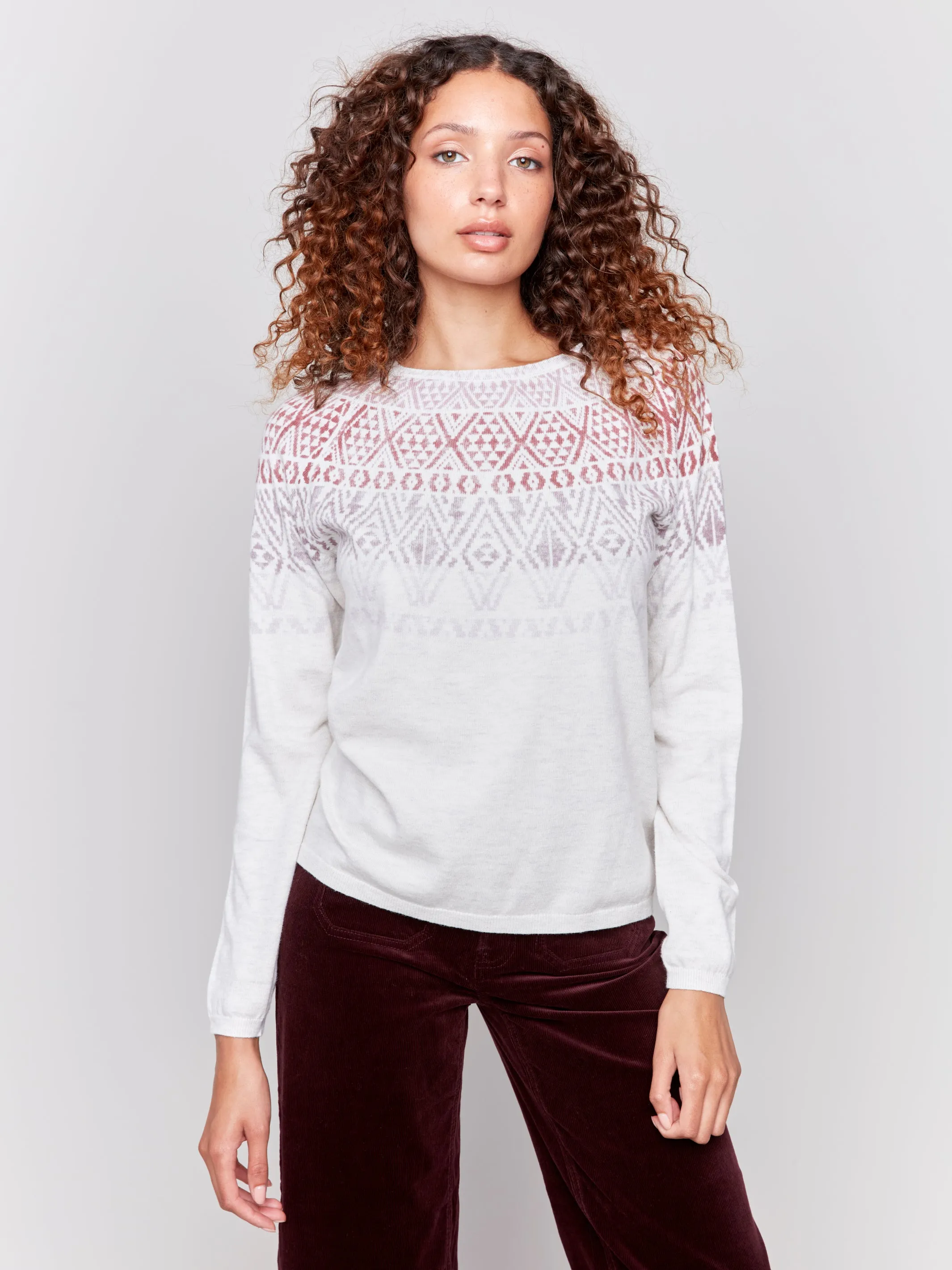 Cotton Blend Ski Sweater