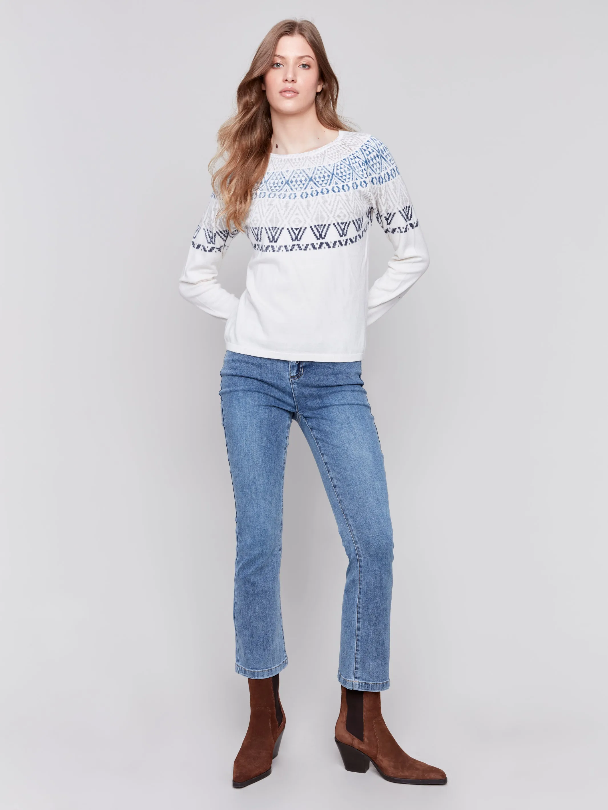 Cotton Blend Ski Sweater