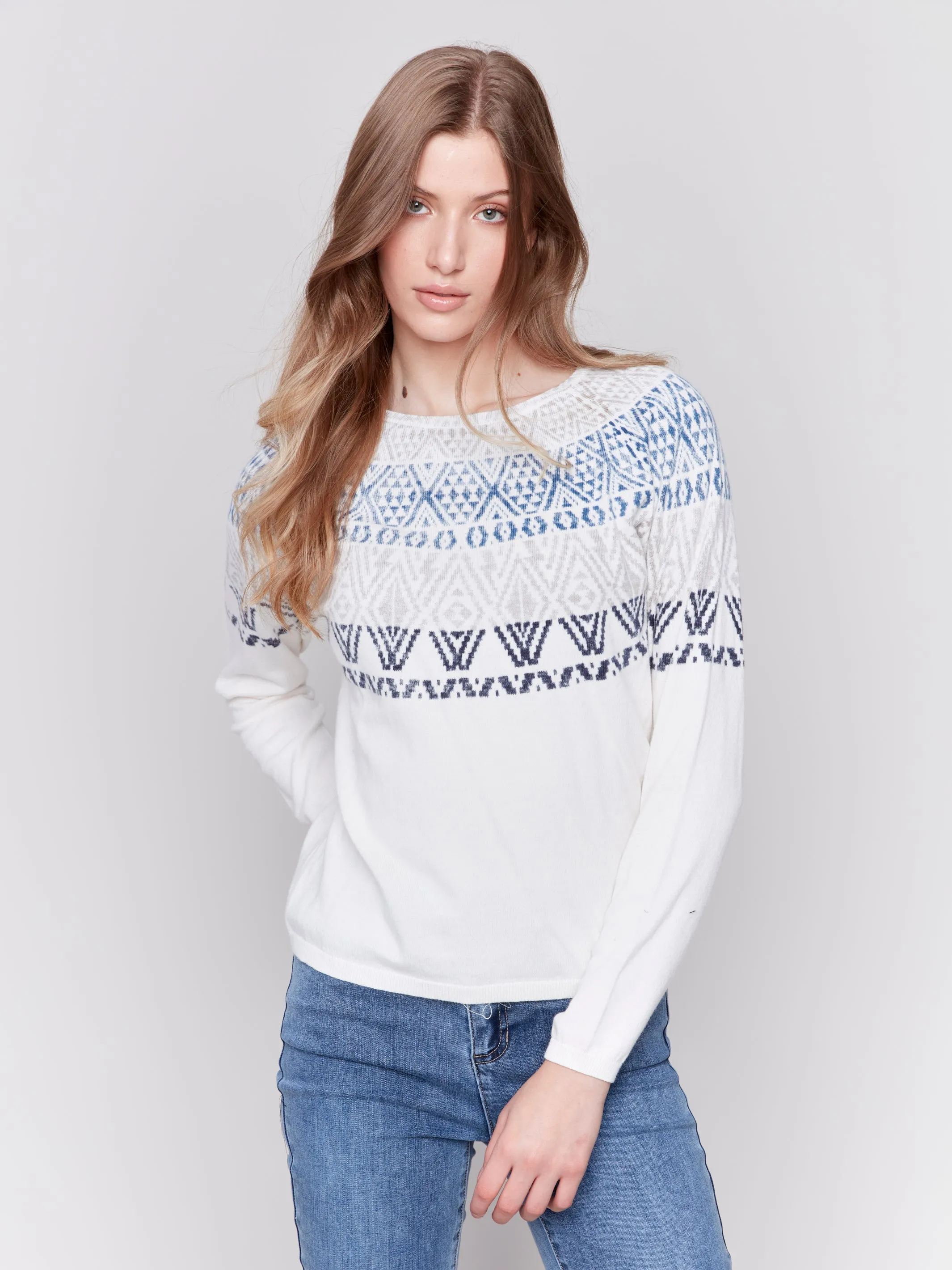 Cotton Blend Ski Sweater