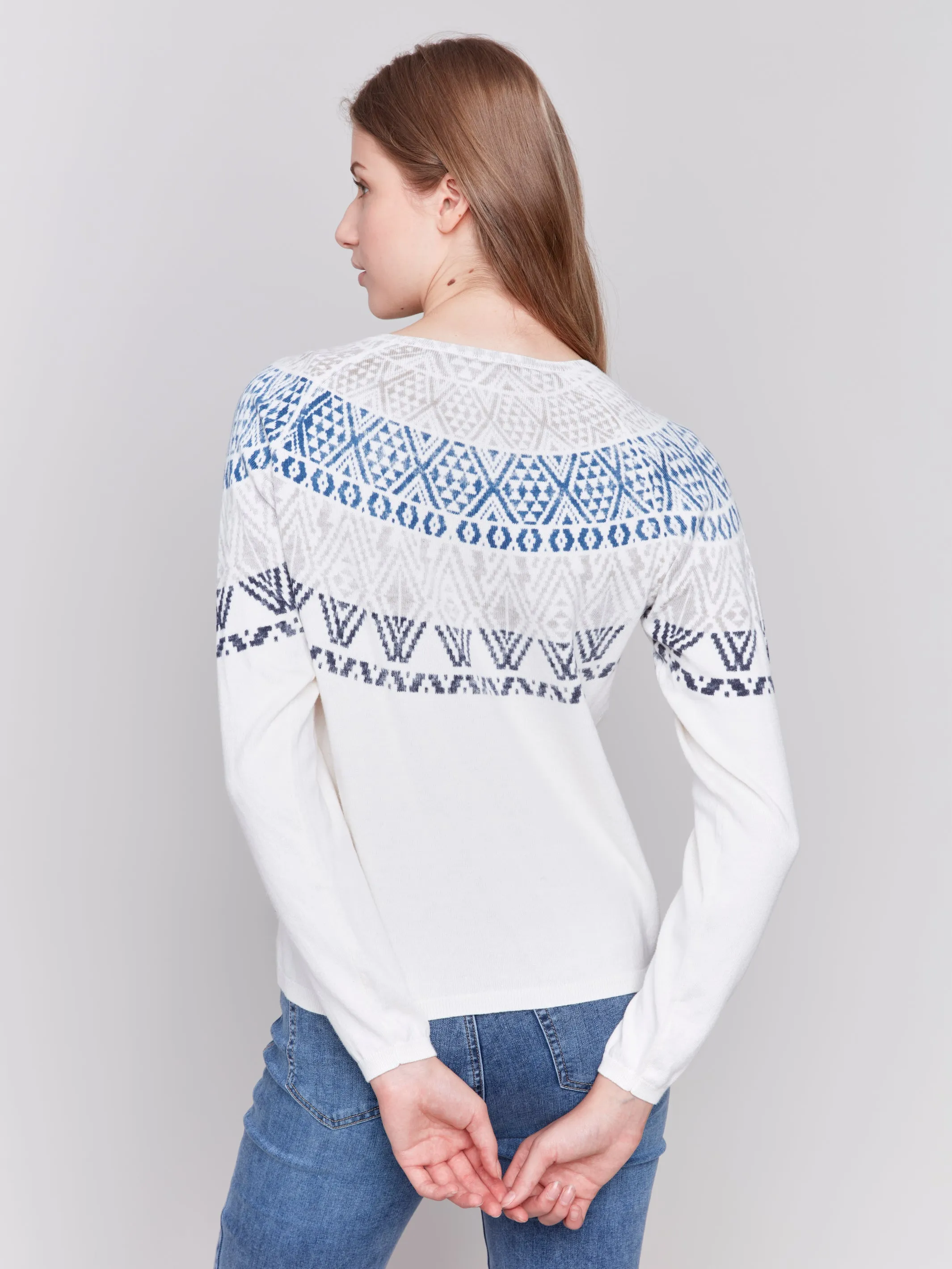 Cotton Blend Ski Sweater