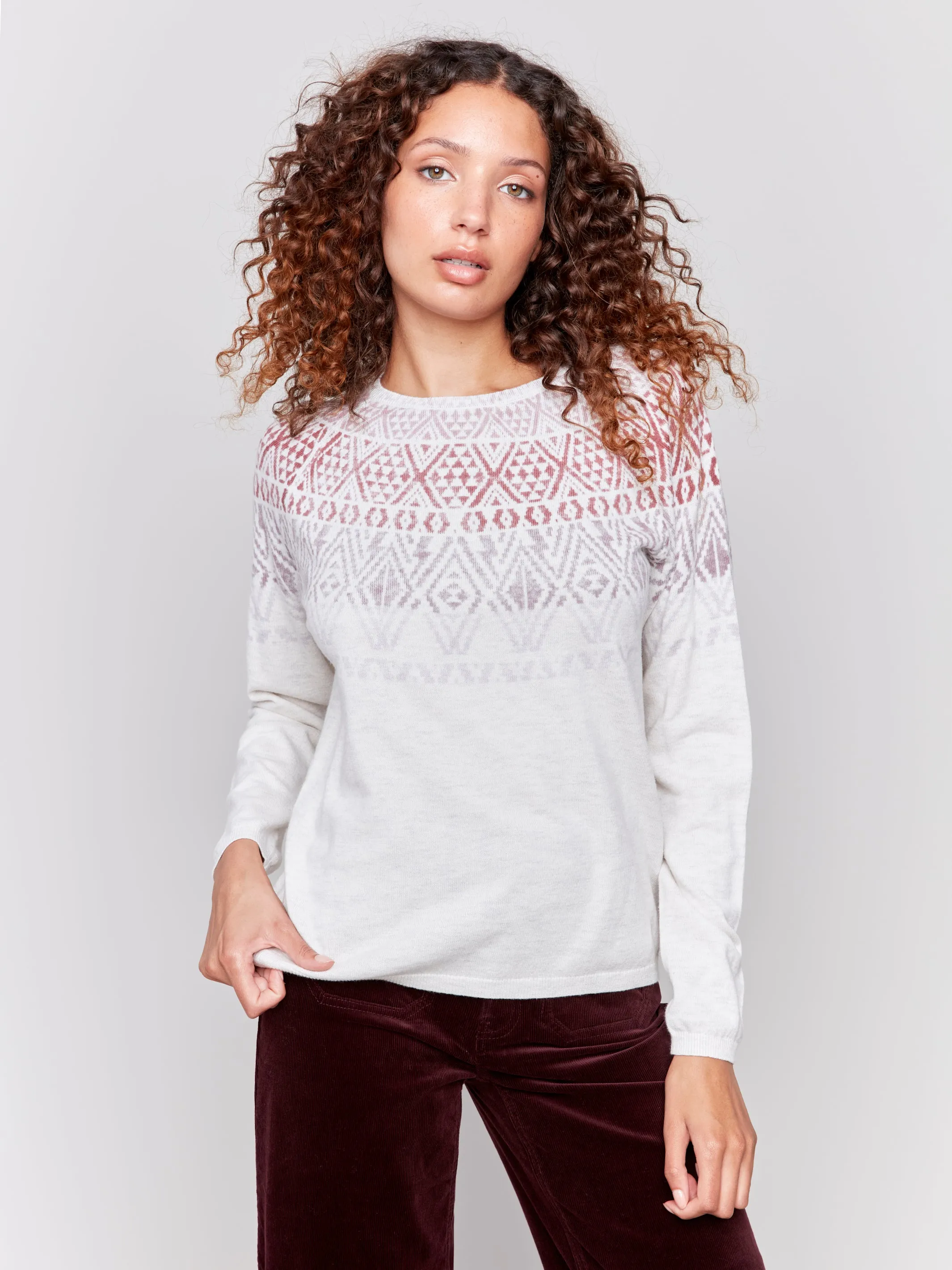 Cotton Blend Ski Sweater