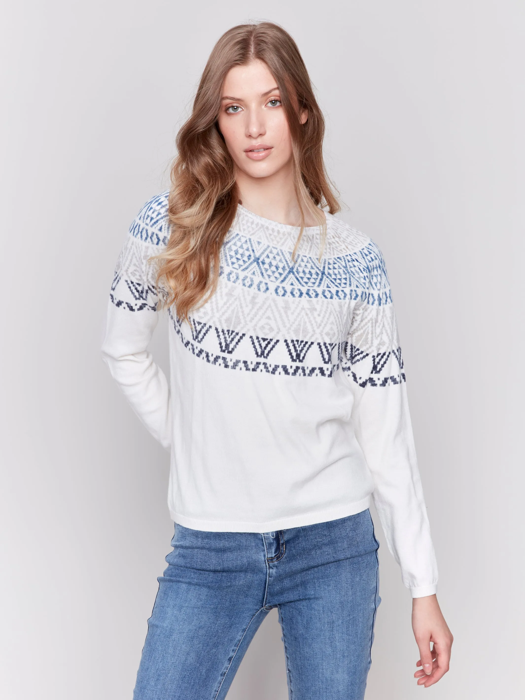 Cotton Blend Ski Sweater