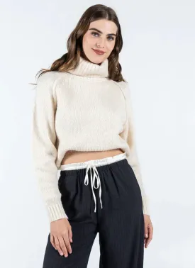 Cream Crop TN Sweater Size M