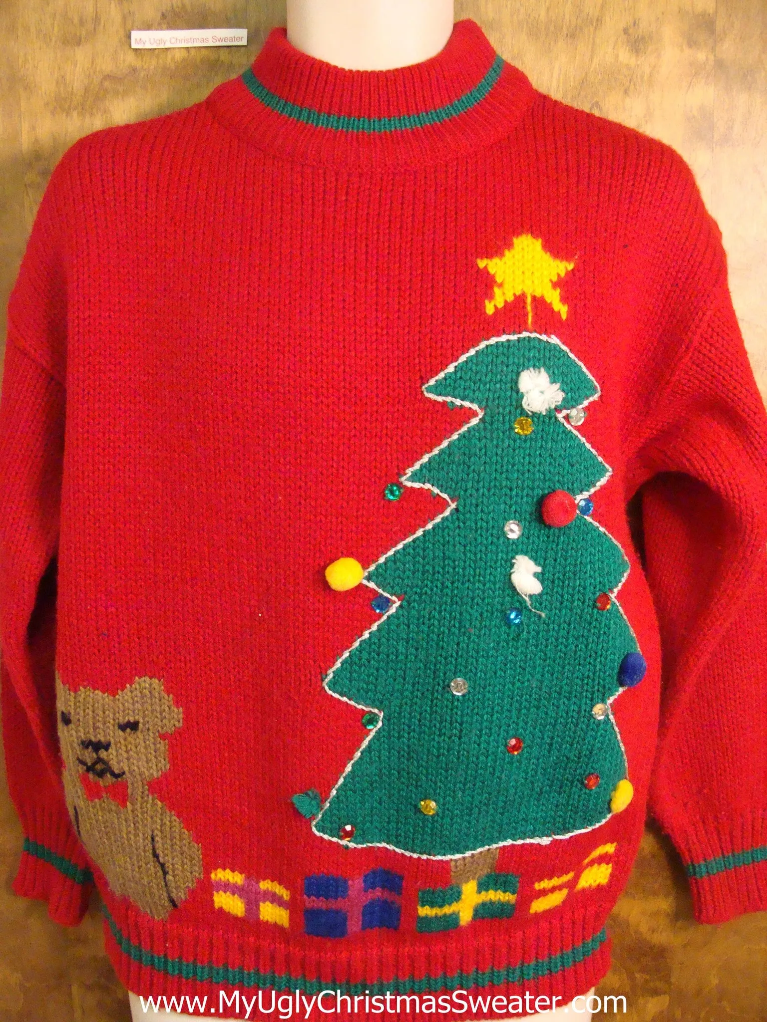 Cute Bear and Tree Novelty Funny Christmas Sweater