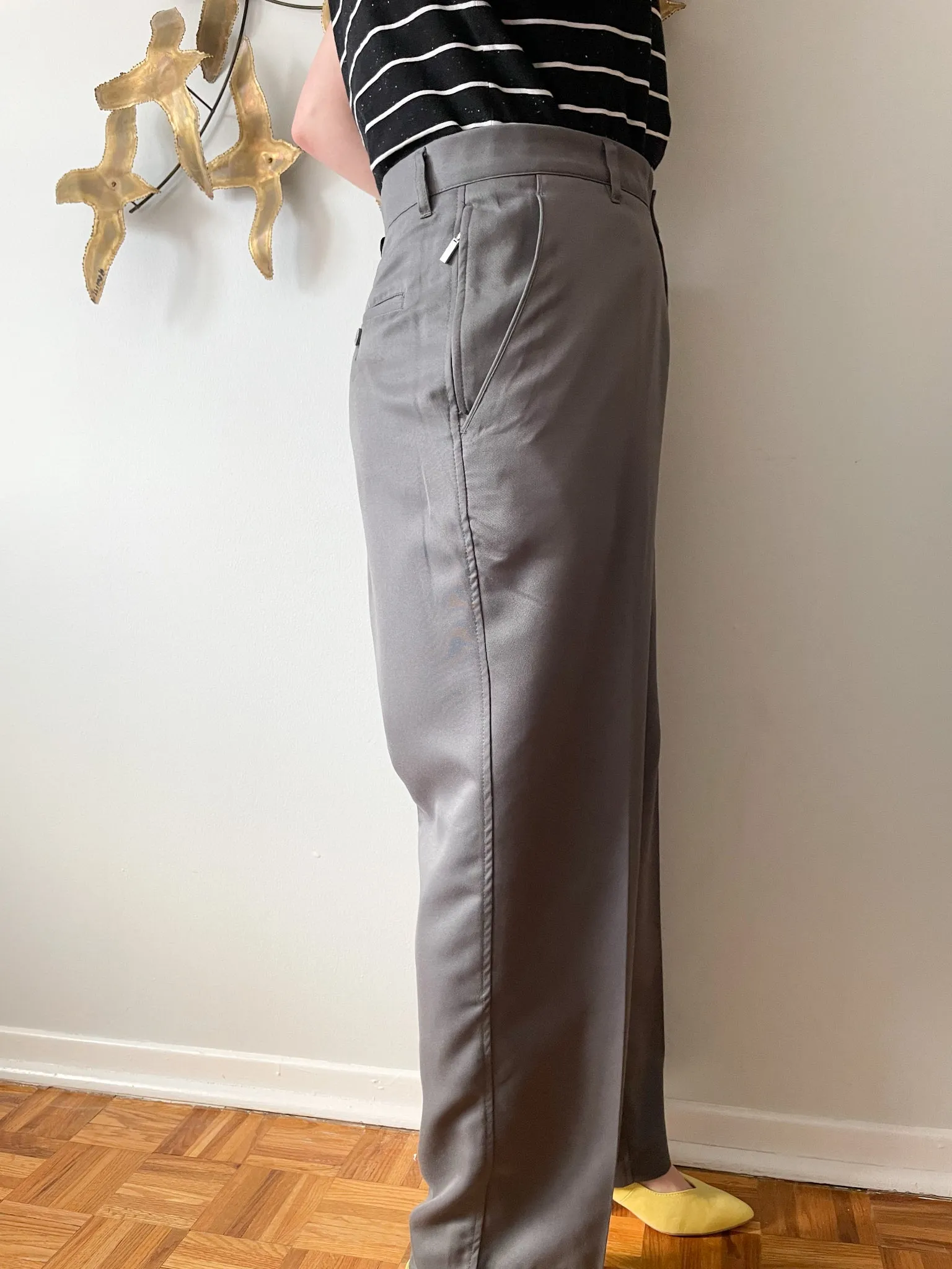 Driven Grey High Rise Trouser Pants - XL