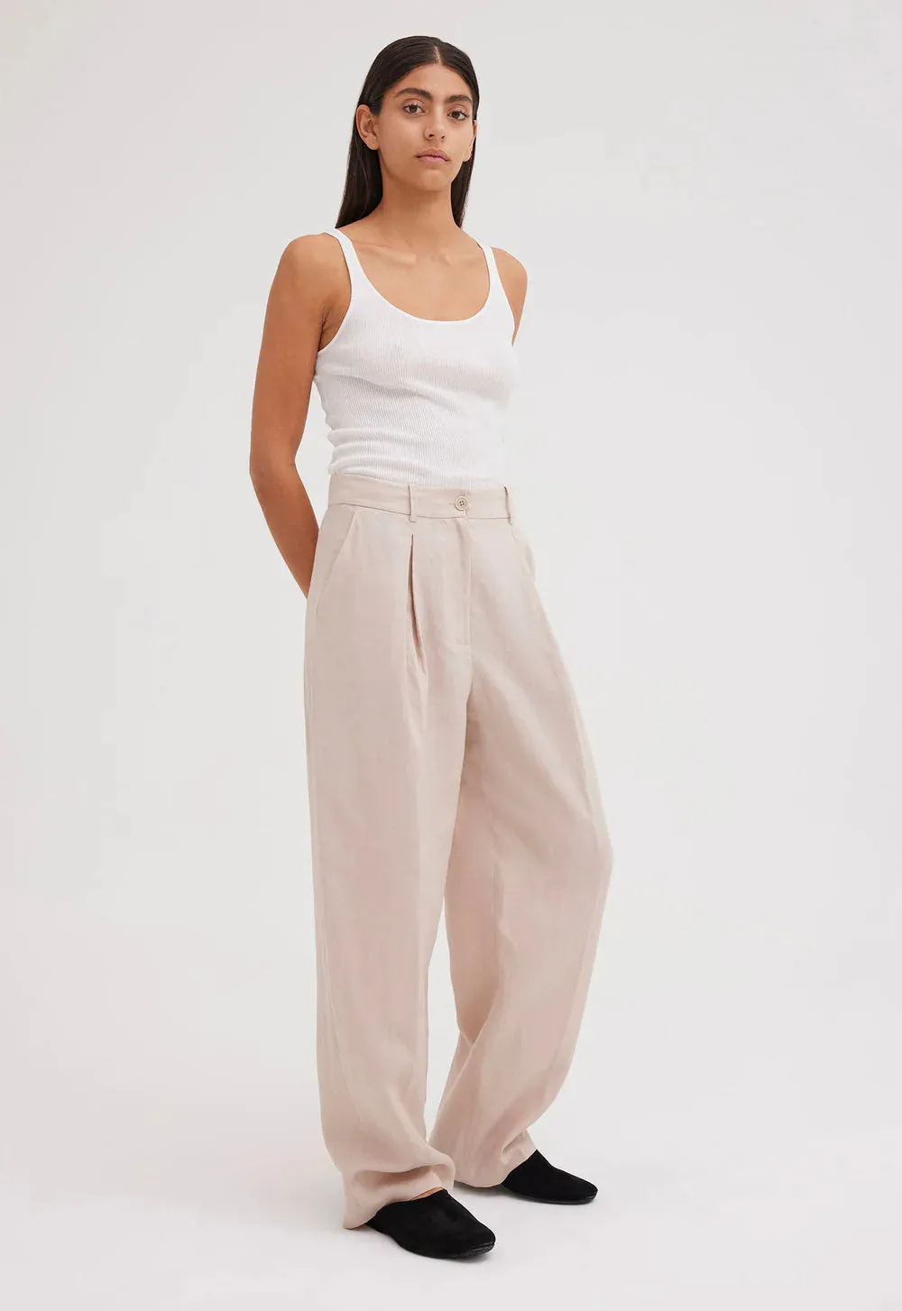 Duomo Linen Pant in Stone Neutral