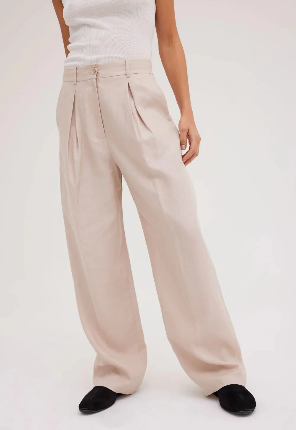 Duomo Linen Pant in Stone Neutral