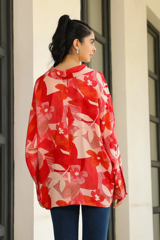 Floral Flame Russian Silk Shirt