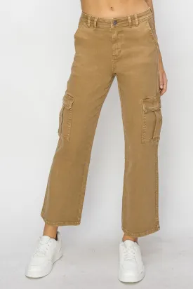 Full Size High Rise Cargo Jeans