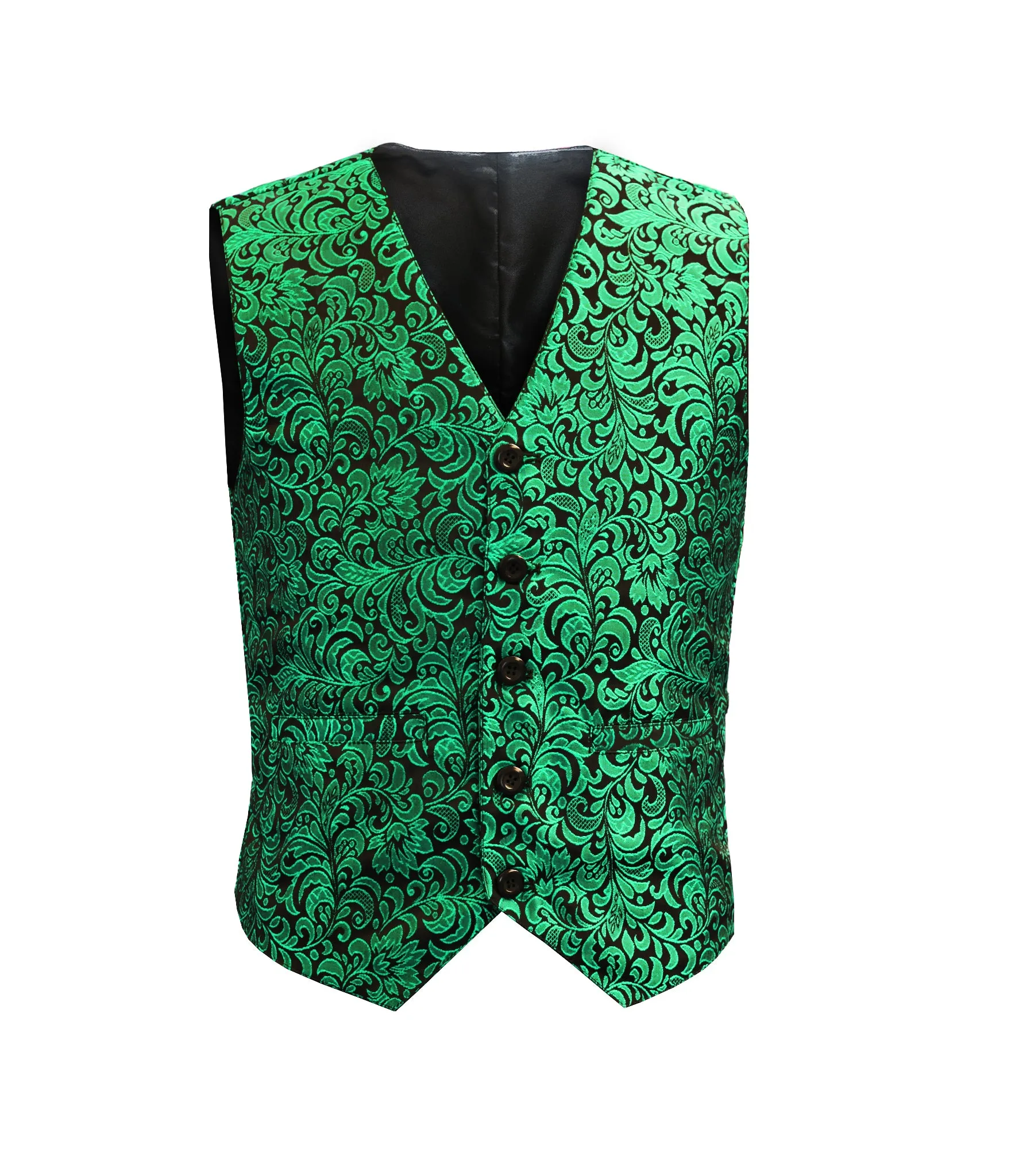 Green  Brocade Men's Waist Coat