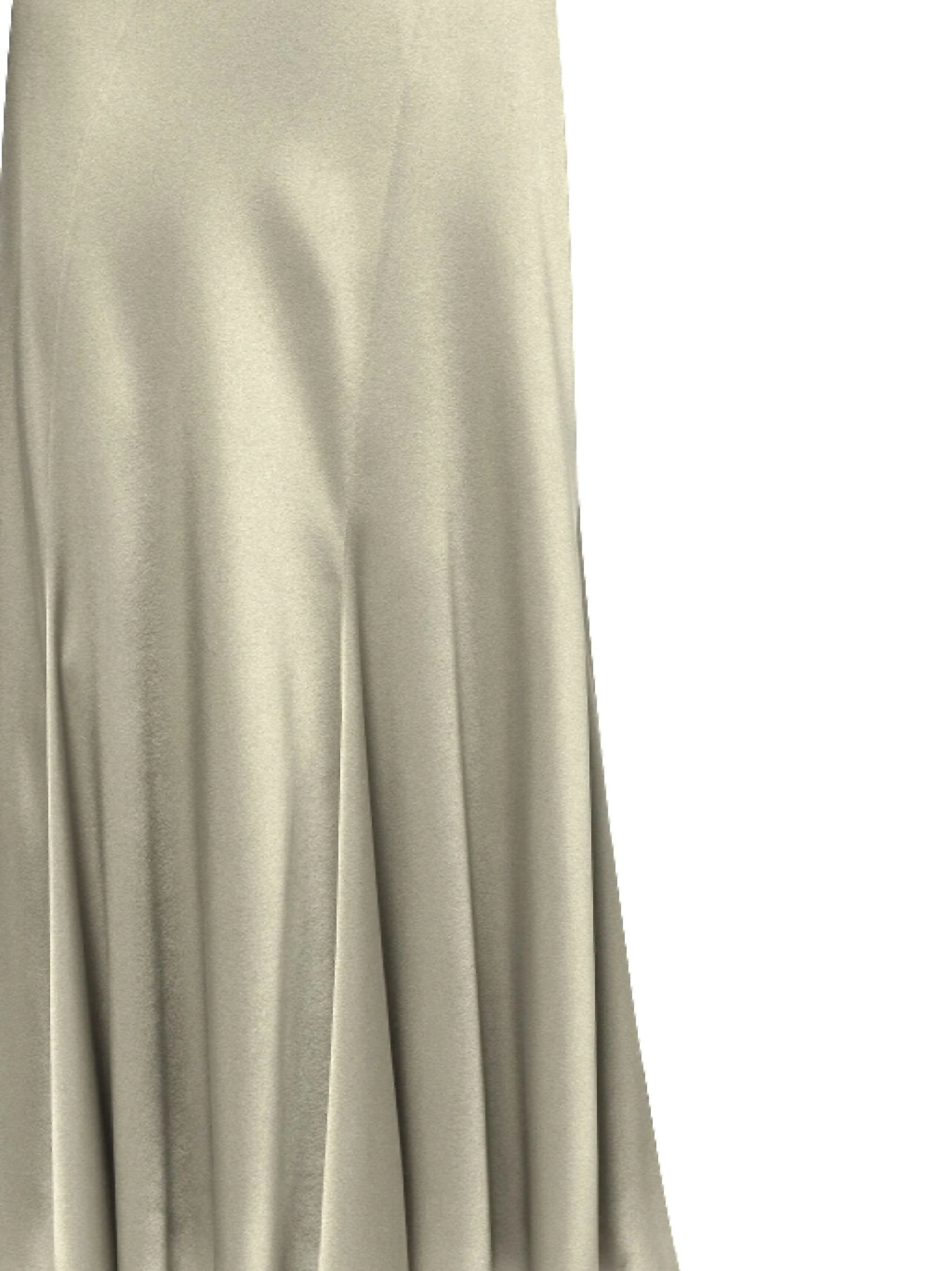 Grey Silk Blend A-Line Skirt