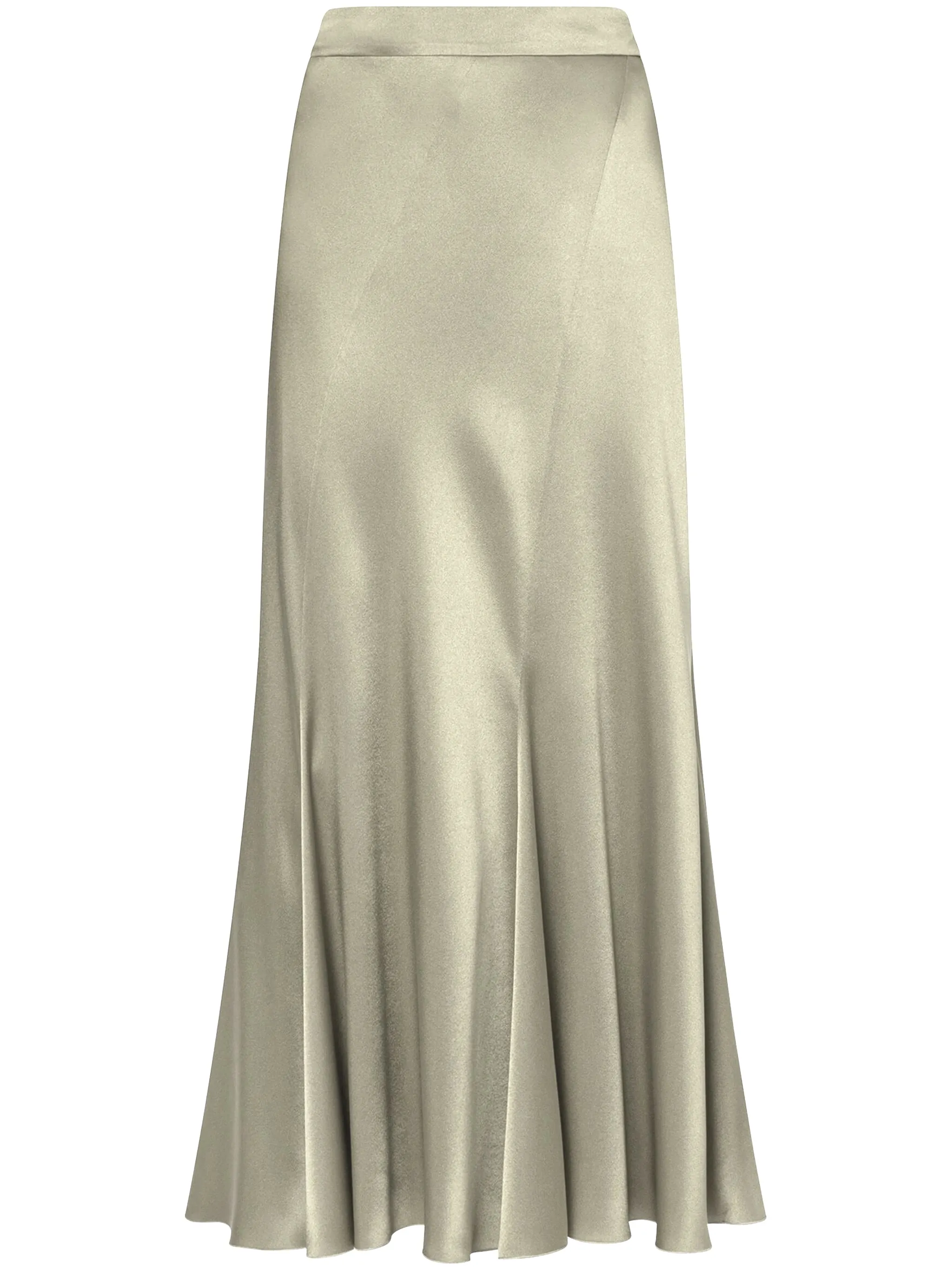 Grey Silk Blend A-Line Skirt