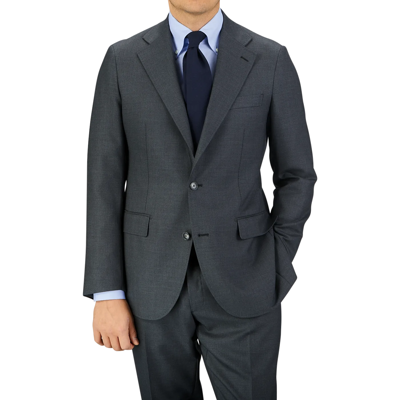 Grey Super 100's Wool Suit Jacket