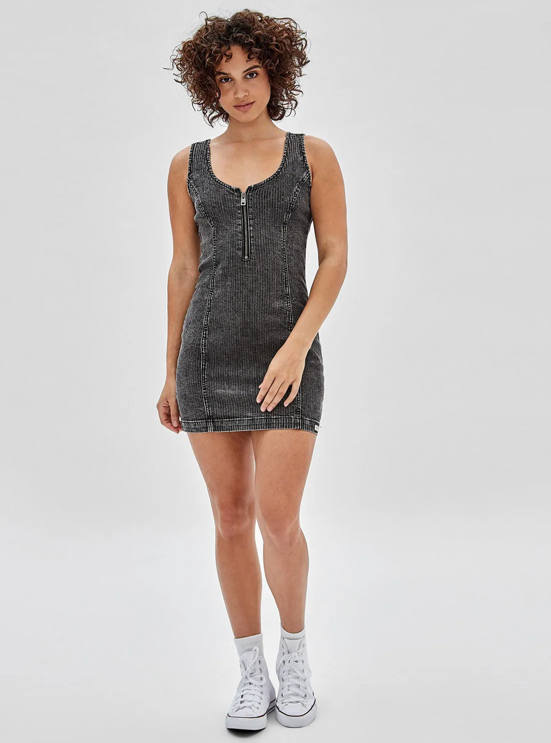 Guess Originals Black Angela Zip Mini Dress