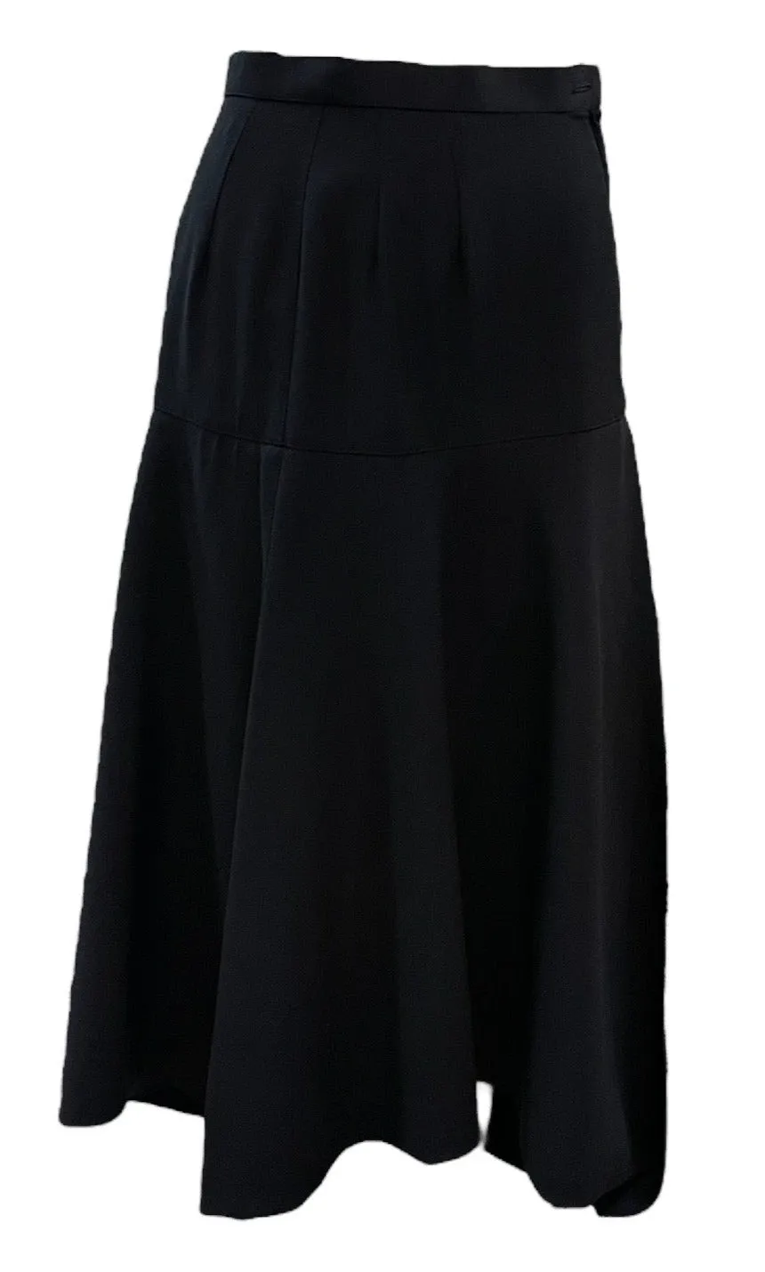 Issey Miyake 90s Black Double Breasted Rayon Skirt Suit