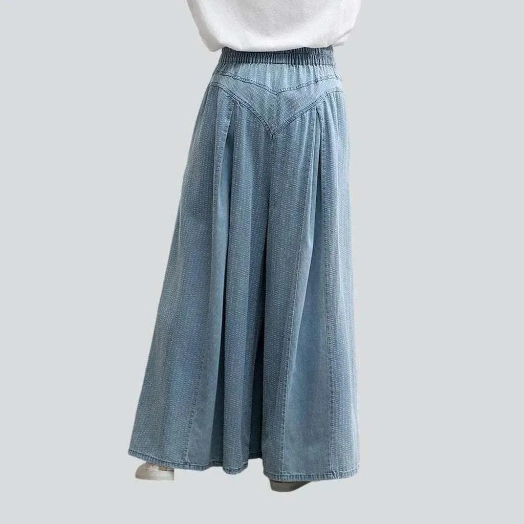 Light blue culottes denim pants