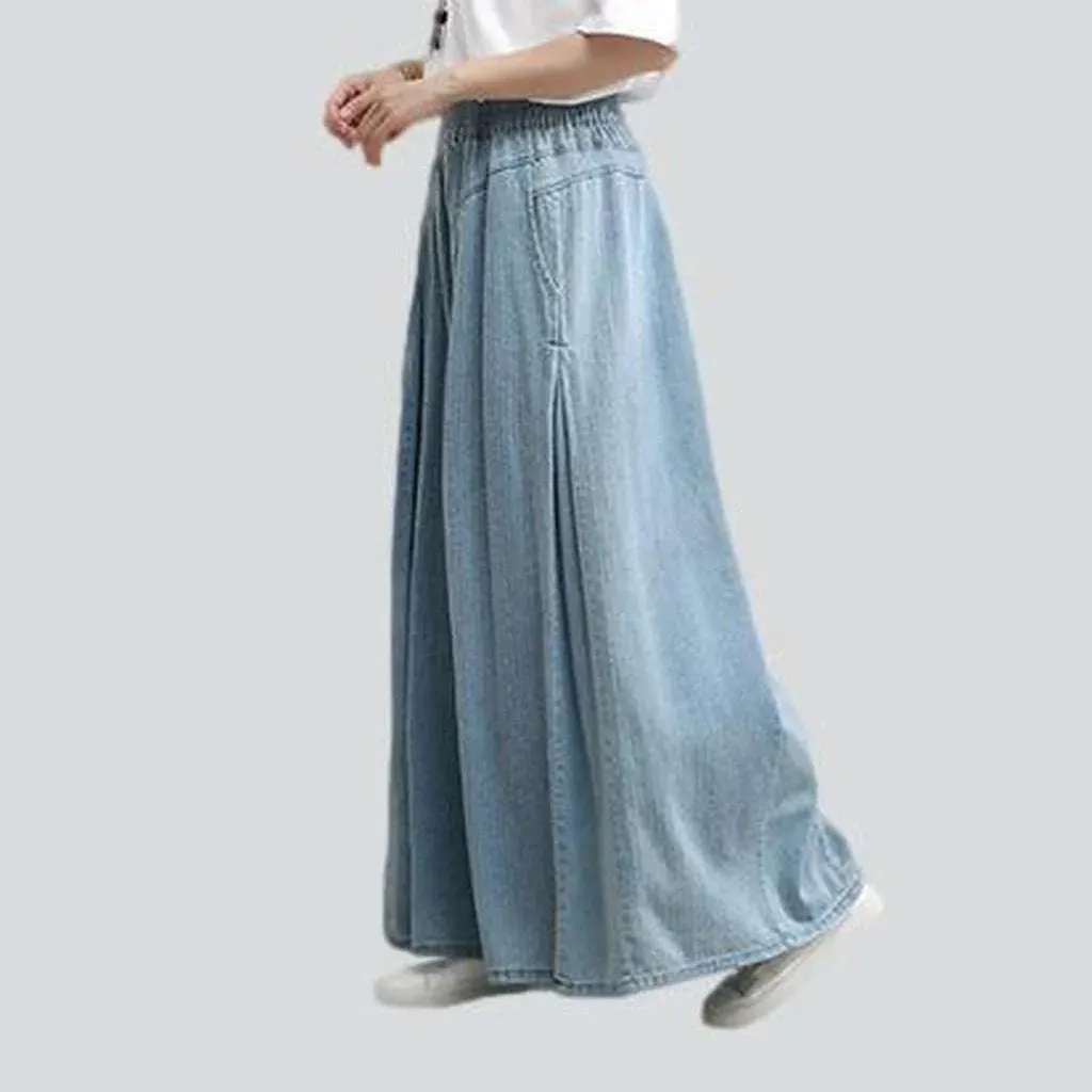 Light blue culottes denim pants