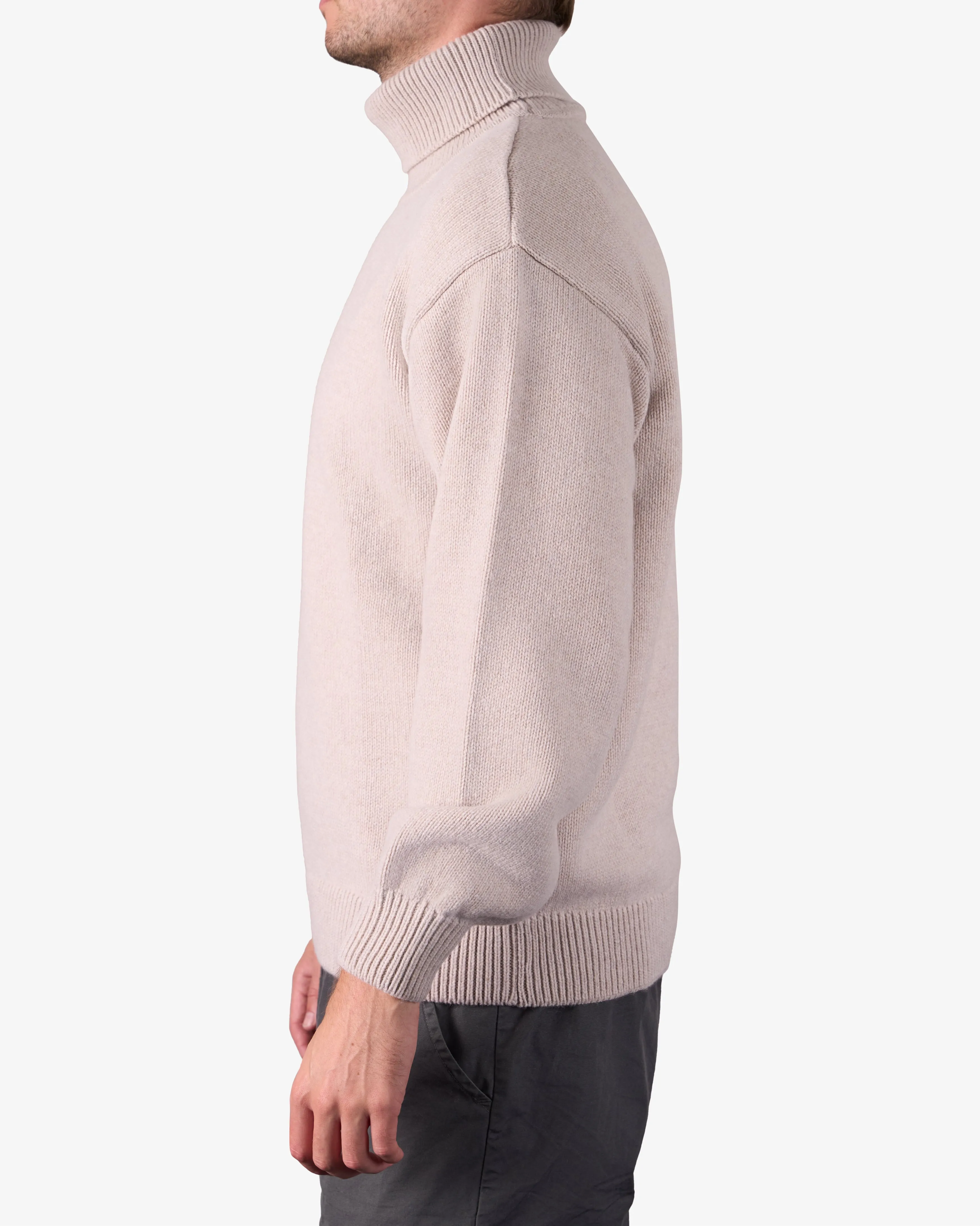 Merino Wool Turtleneck - Ivory White