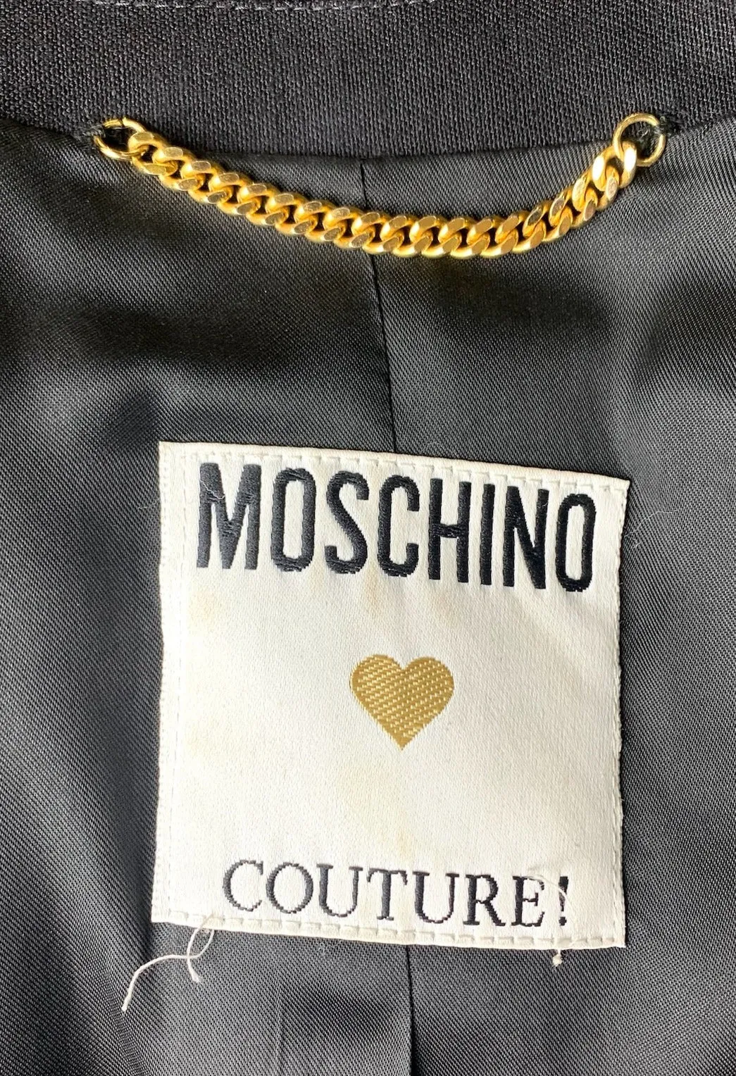 Moschino Couture F/W 1989/1990 Black Wool "TAILLEUR" Skirt Suit