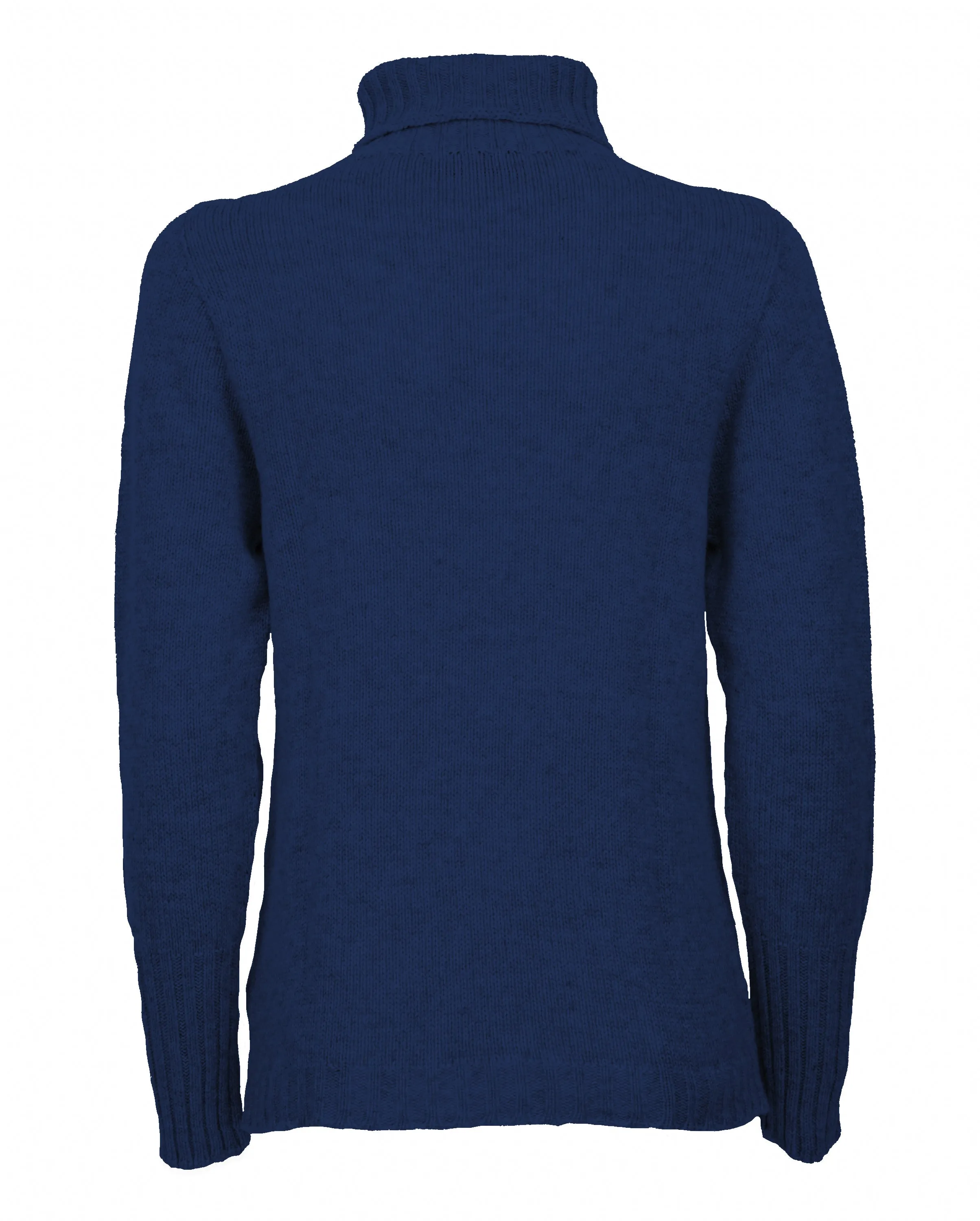 NEW FALL 24 - Women's Classic Cashmere Turtleneck Sweater Melange Blue