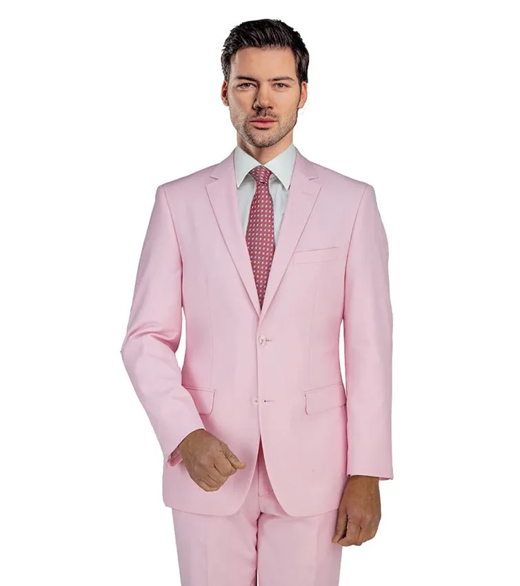 New York Man Italian Designer Pink 2 Piece Suit (available in Slim or Modern fit)