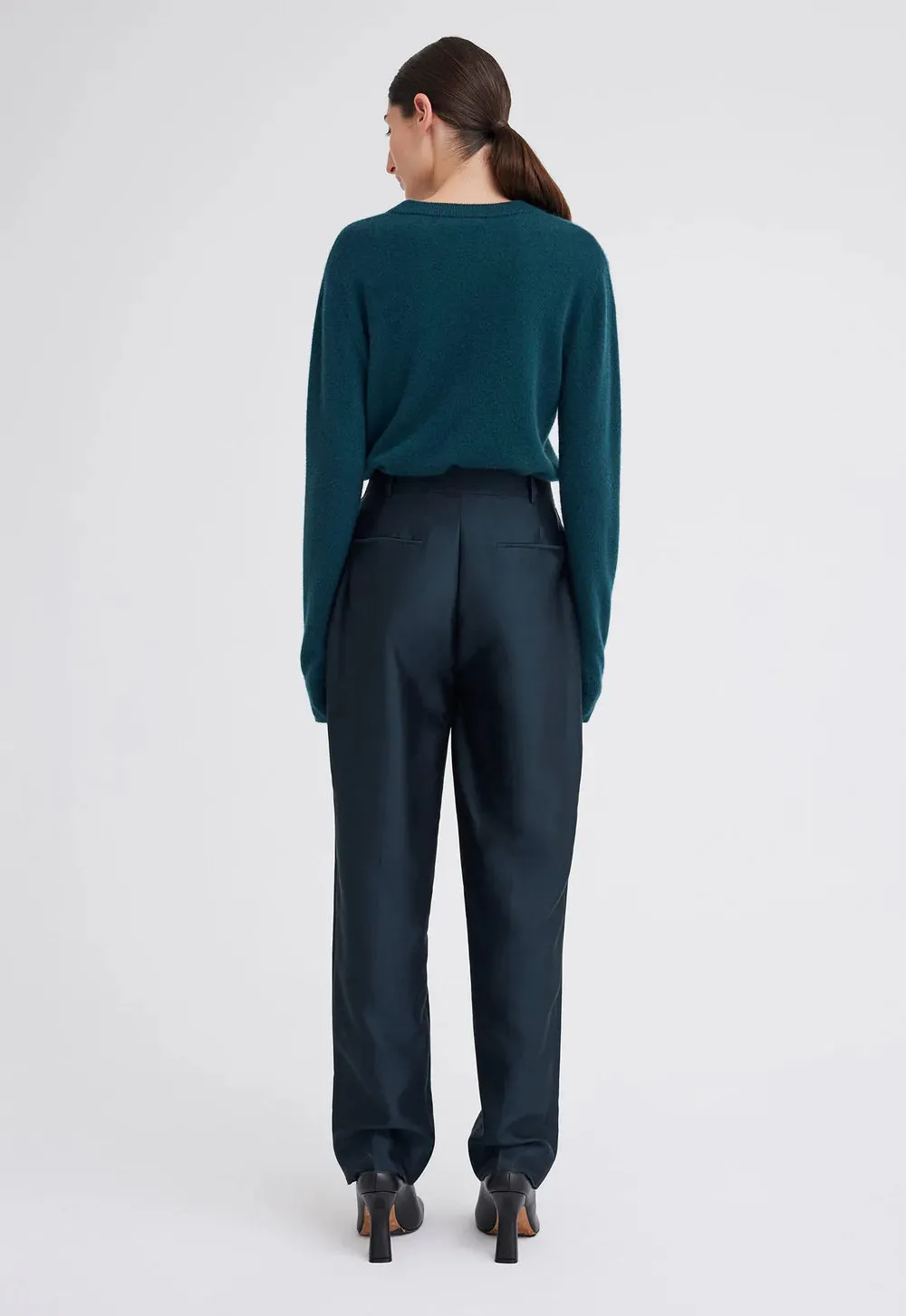 Novel Silk Wool Pant in Bavaria Green