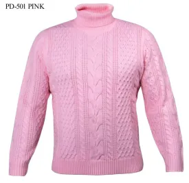 pink Prestige men's turtleneck sweaters light blend pullover regular fit