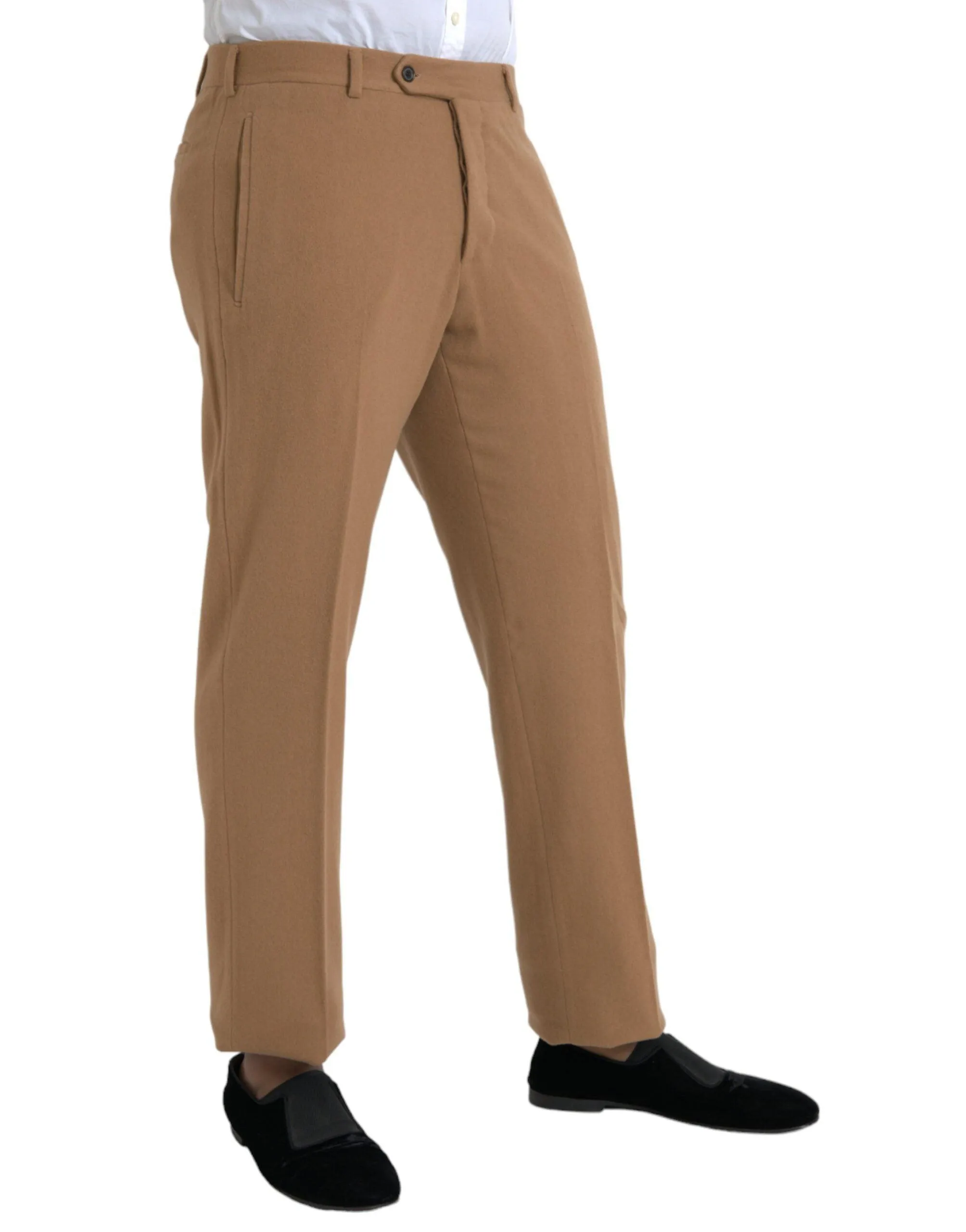 Prada Beige Cashmere Men's Straight Fit Pants