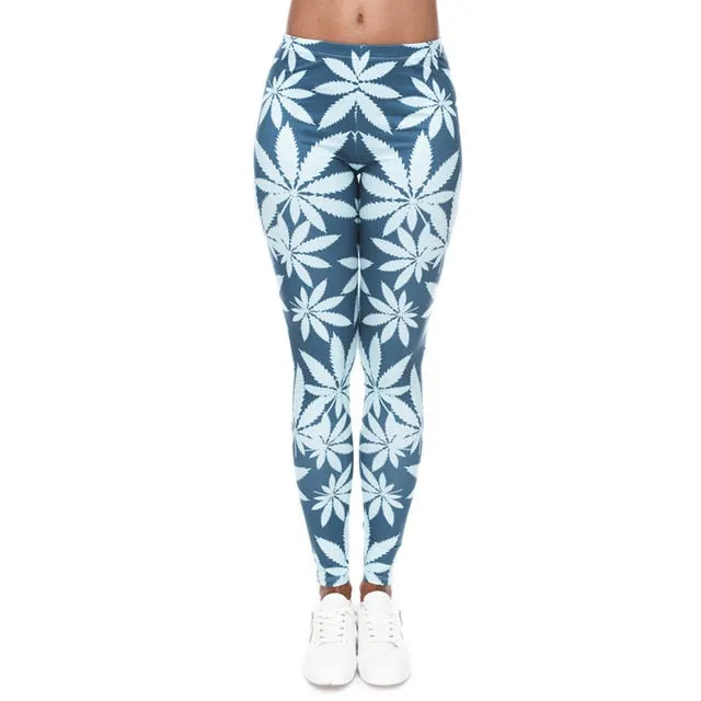 Printing Slim High Waist Leggings