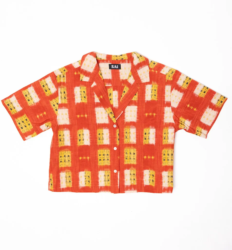 Red Square Crop Shirt