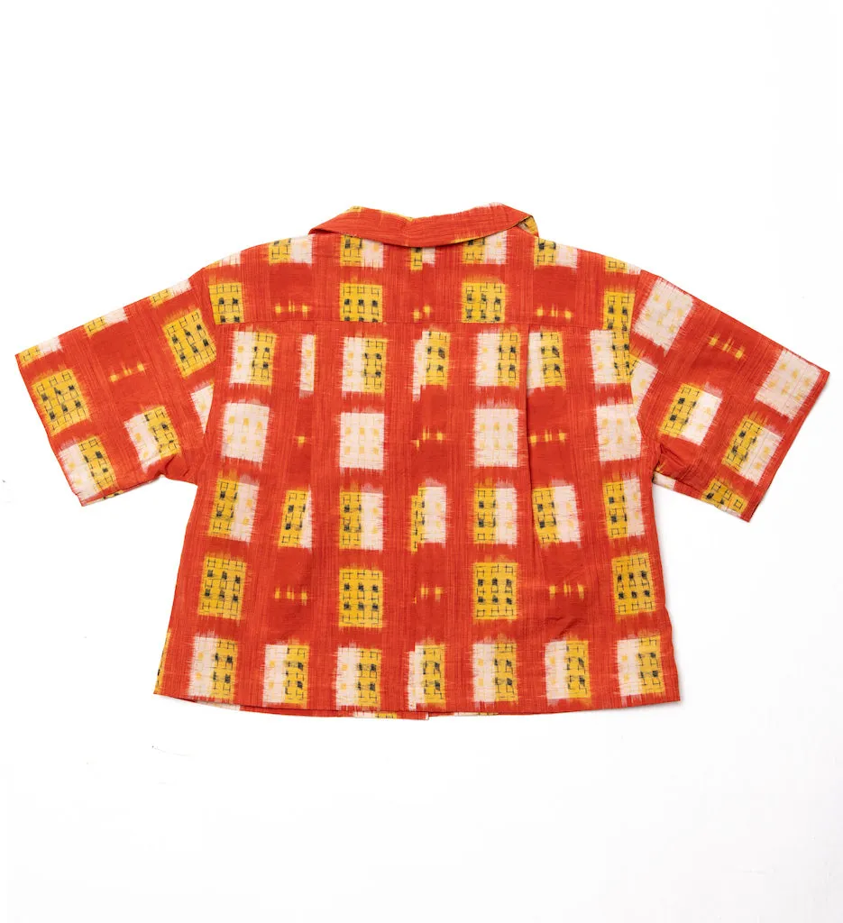 Red Square Crop Shirt