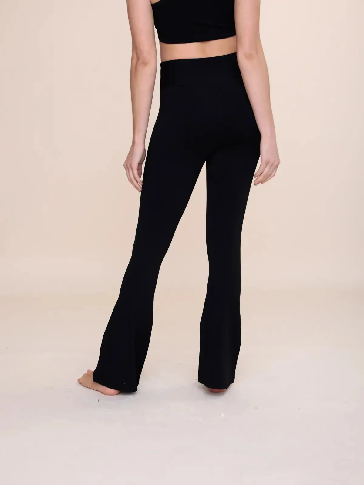 Ribbed Flare High-Waist Legging