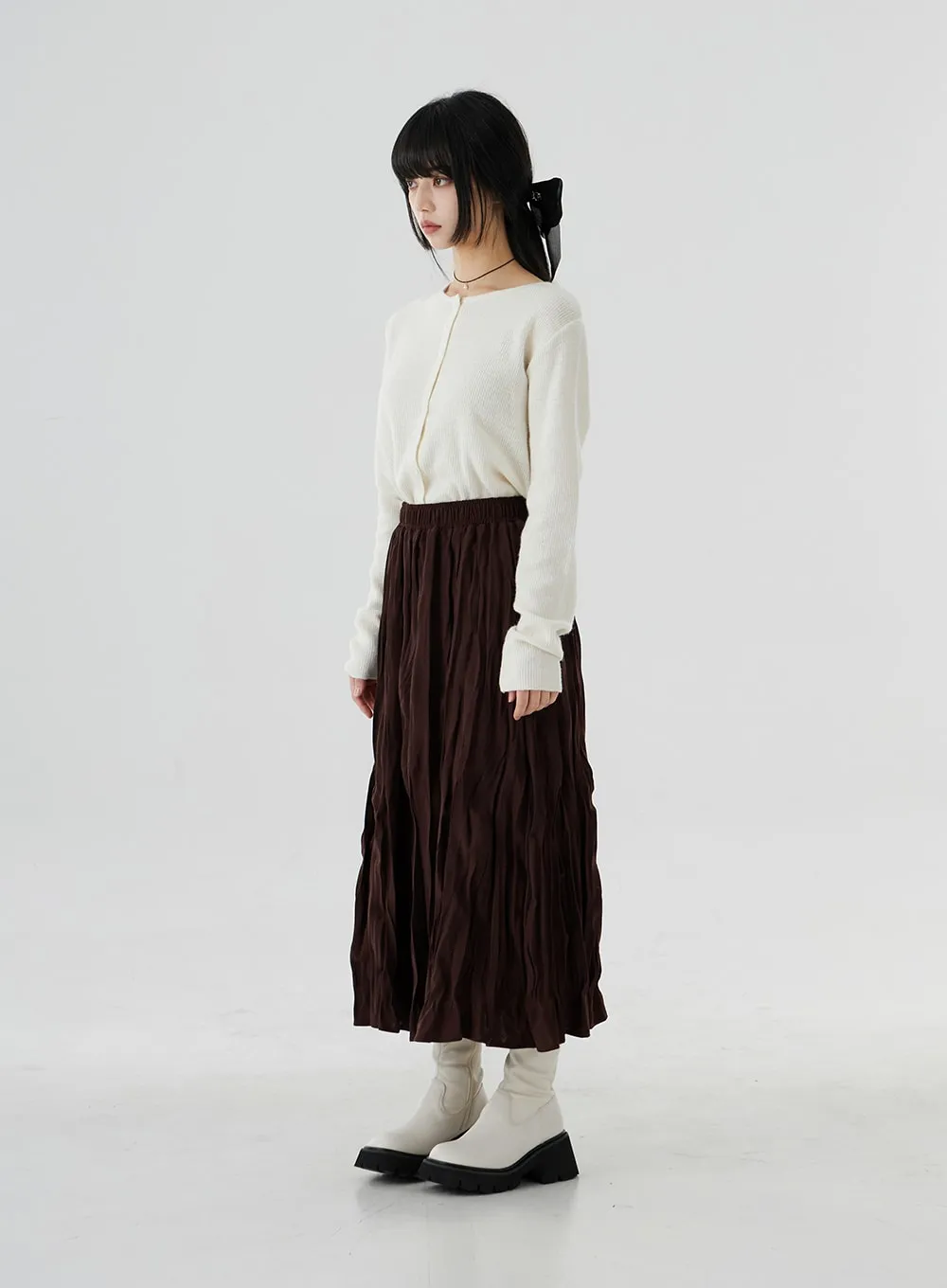 Ruffle A-Line Long Skirt OO24