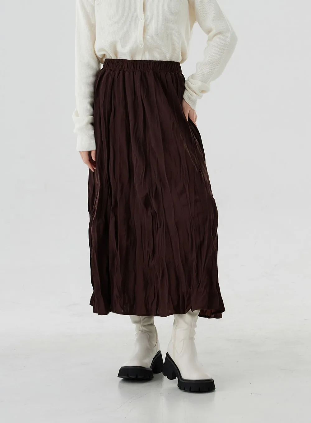 Ruffle A-Line Long Skirt OO24