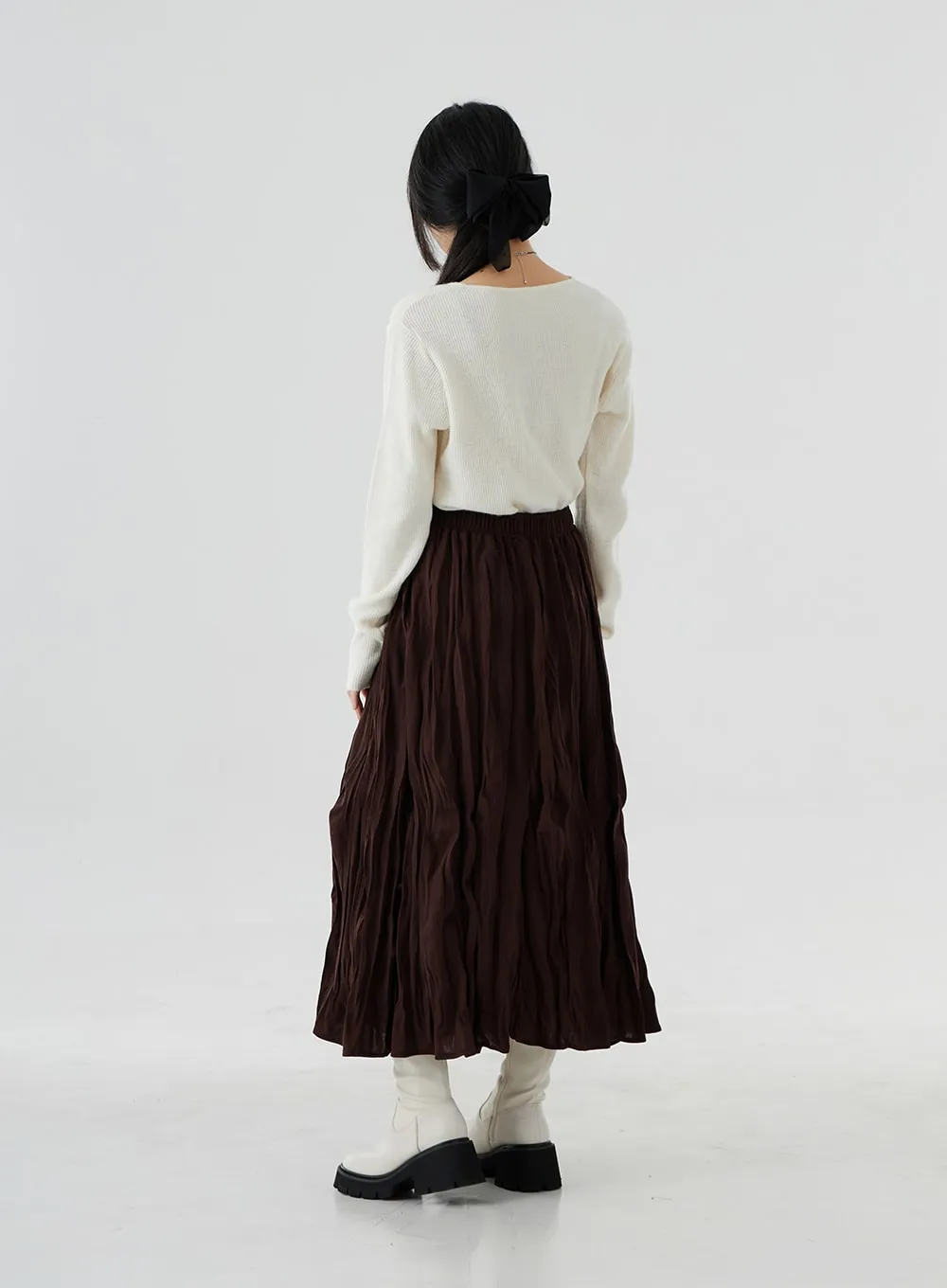 Ruffle A-Line Long Skirt OO24