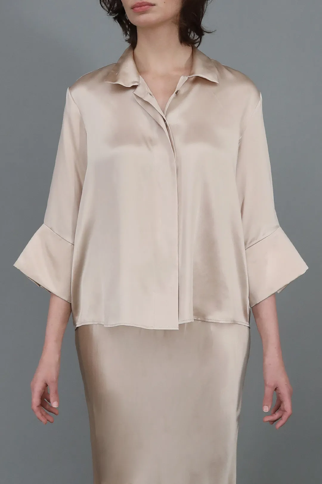 SANDRINE SHIRT IN SILK CHARMEUSE