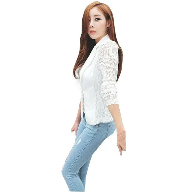 Sexy Coat  Women Lace Small Suit Jacket